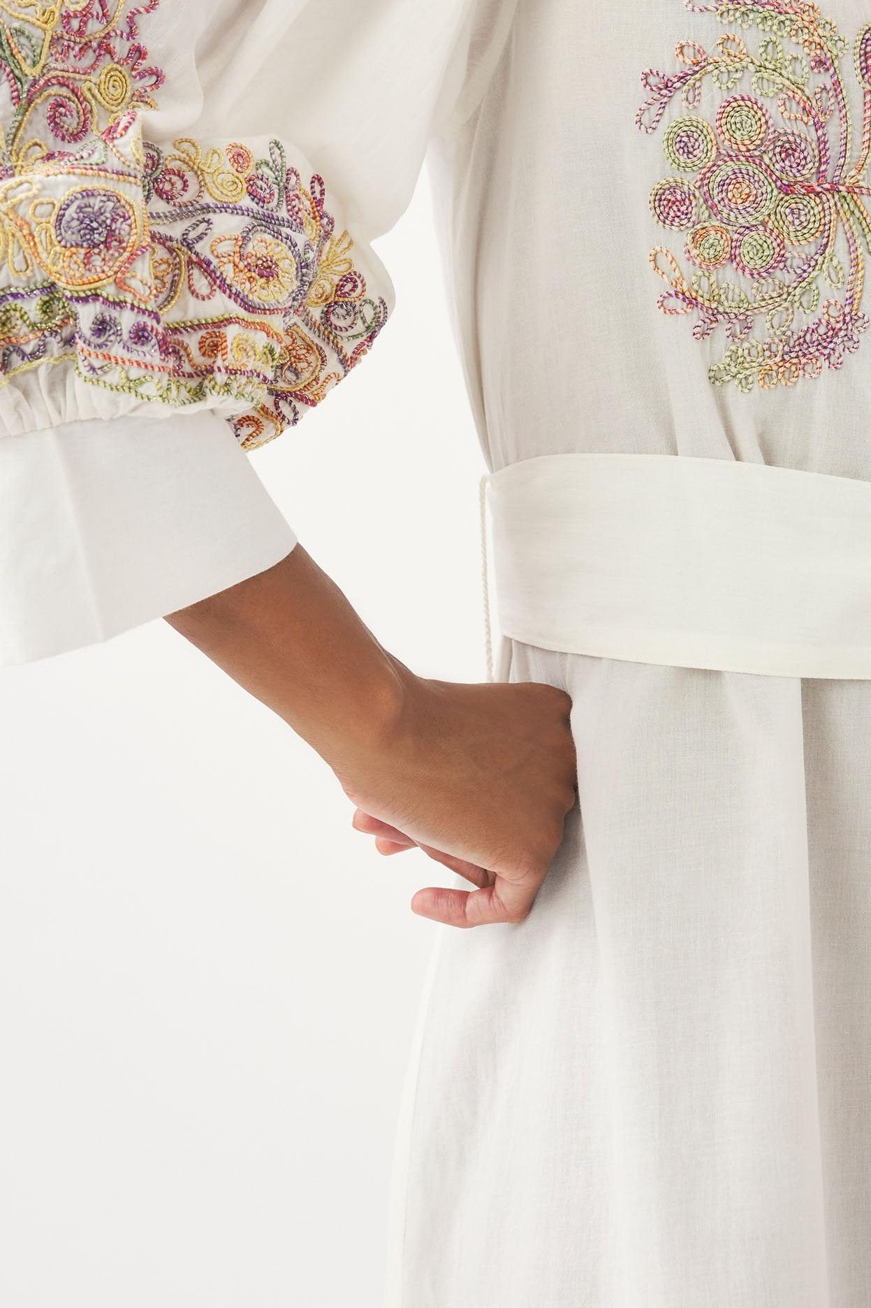 Hand-embroidered maxi dress Neil