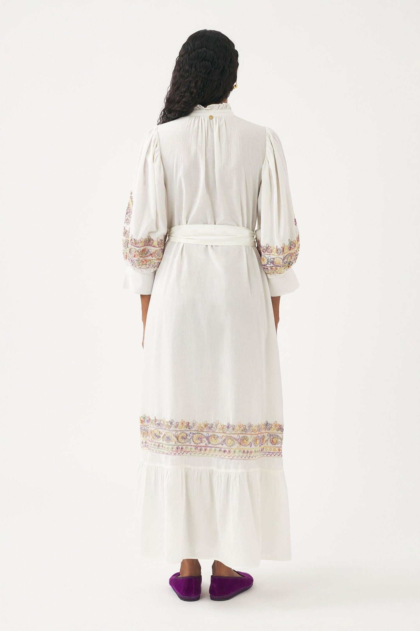 Hand-embroidered maxi dress Neil