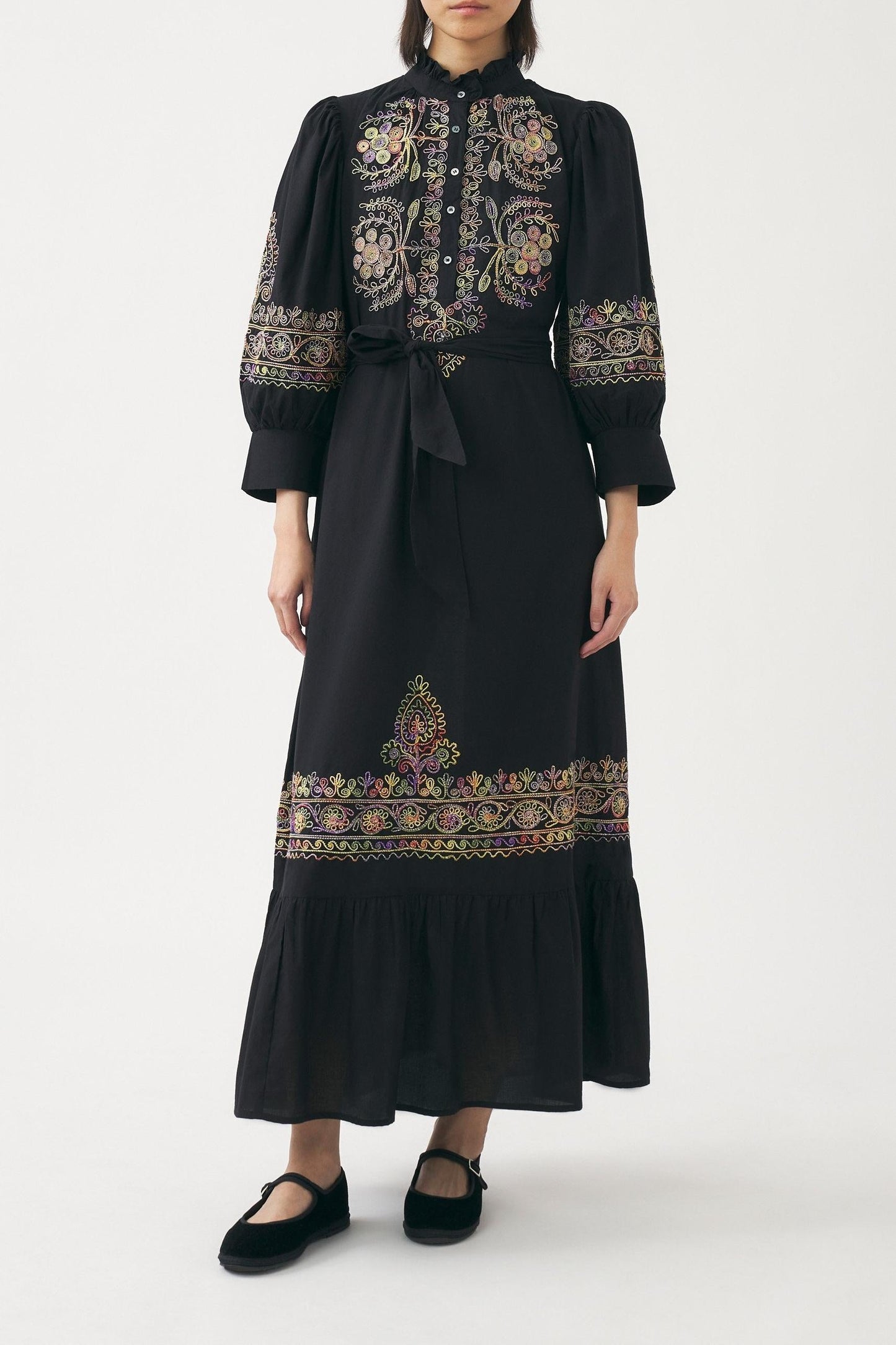 Hand-embroidered maxi dress Neil
