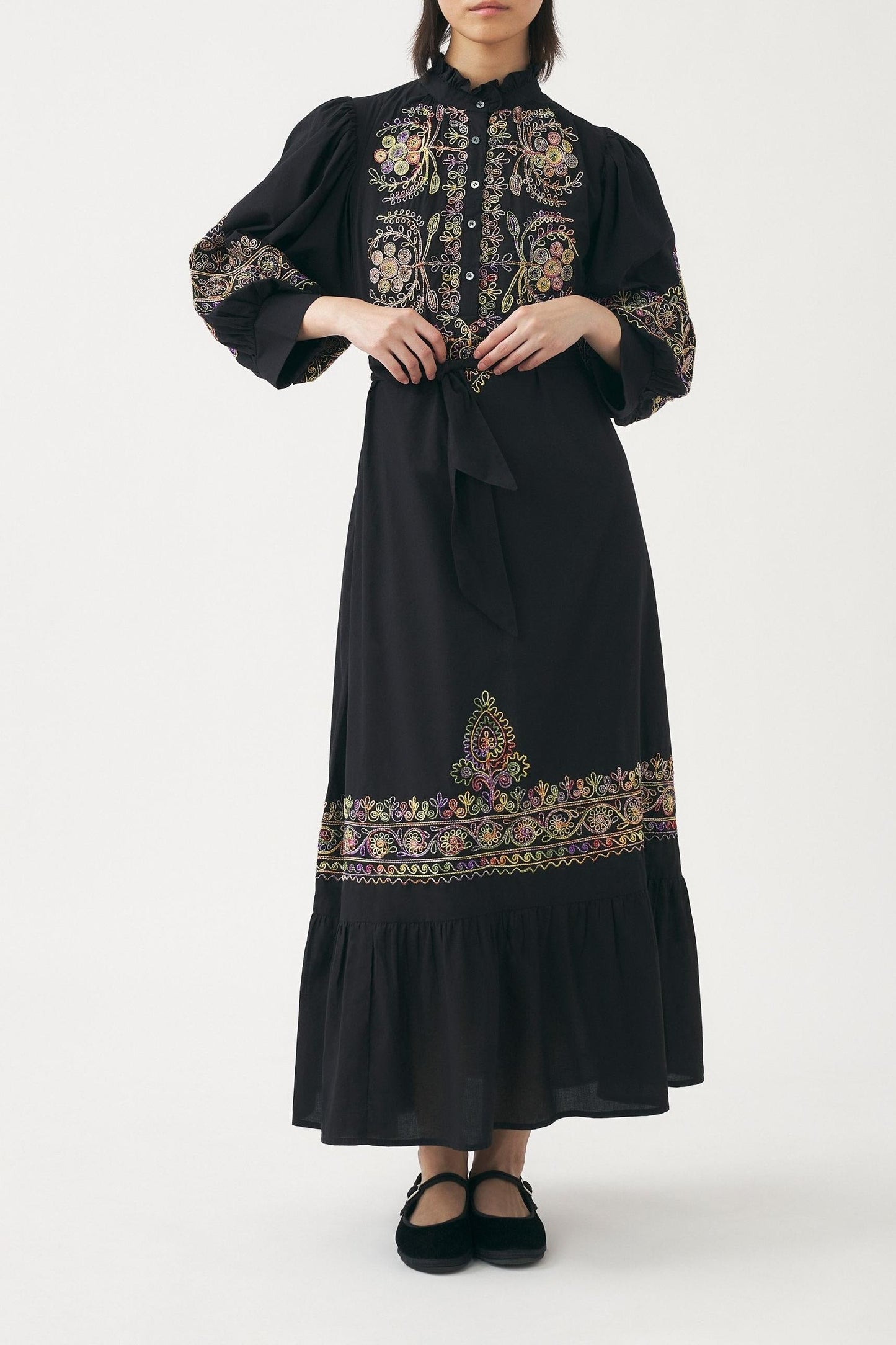 Hand-embroidered maxi dress Neil