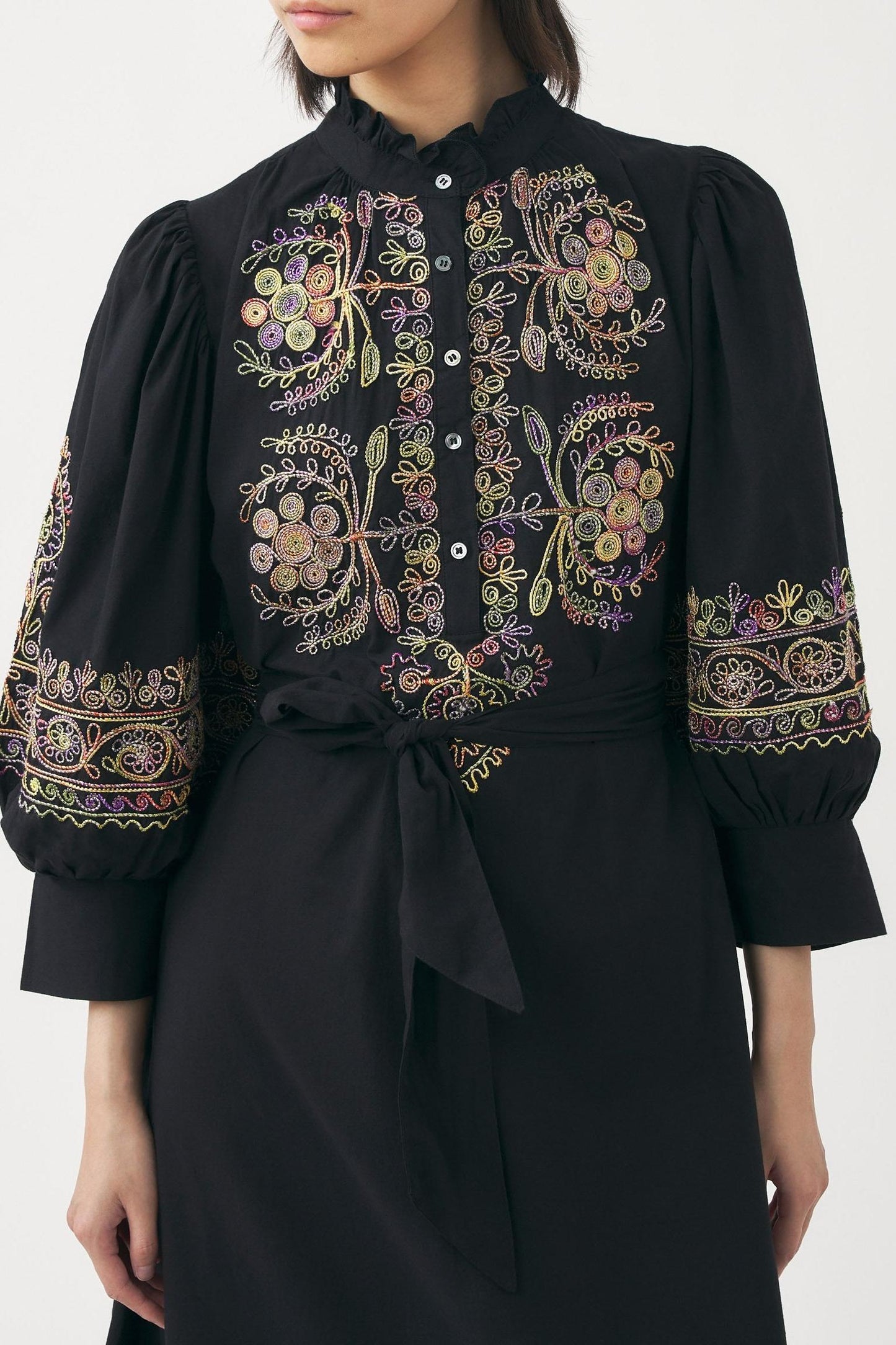 Hand-embroidered maxi dress Neil