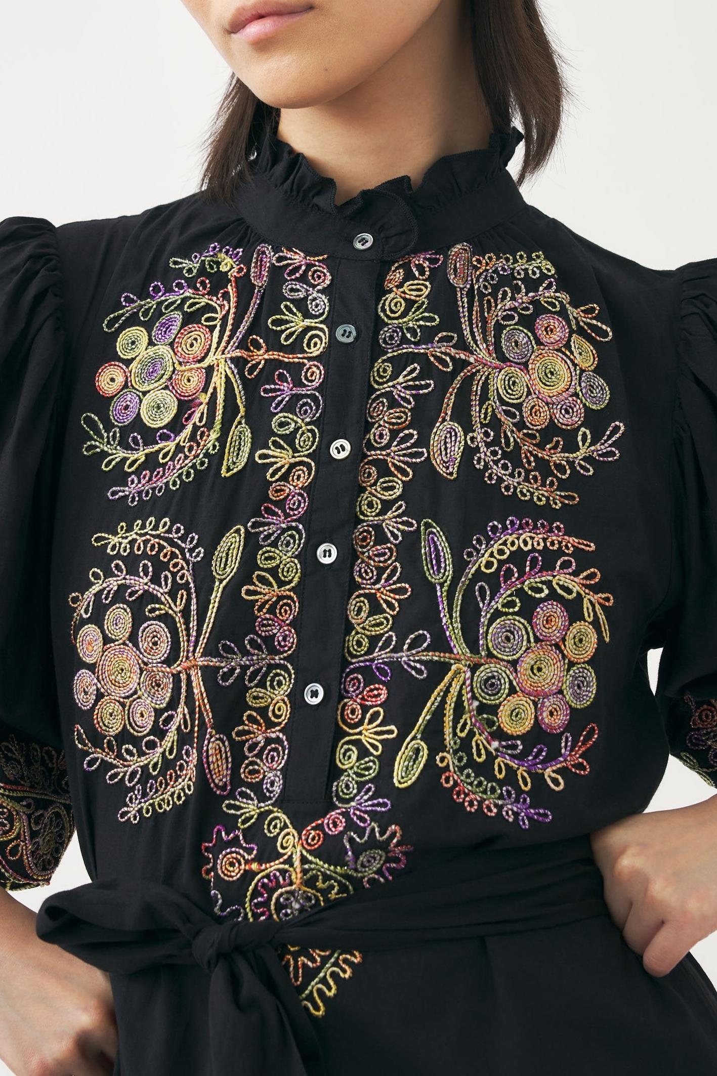 Hand-embroidered maxi dress Neil