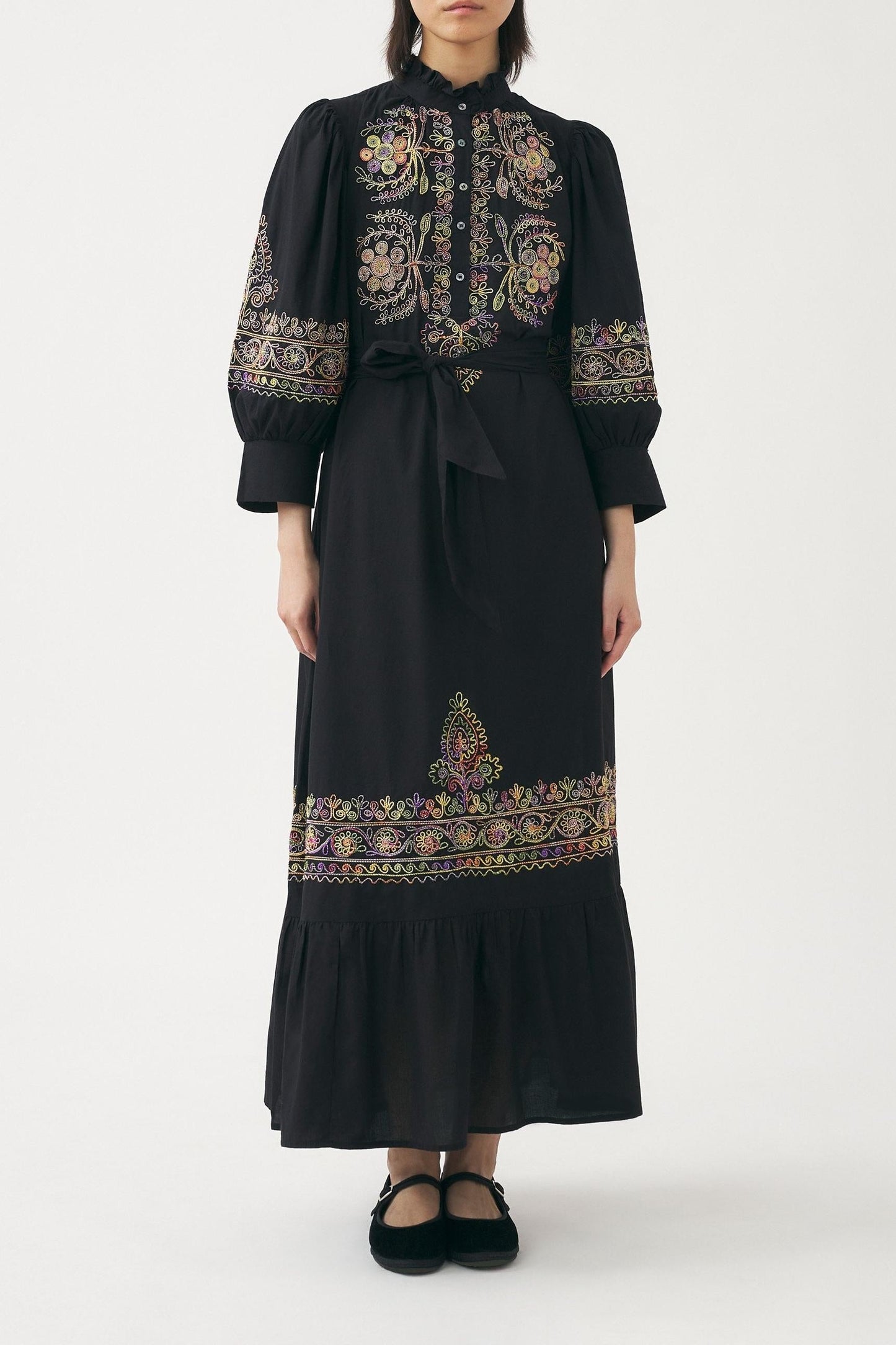 Hand-embroidered maxi dress Neil
