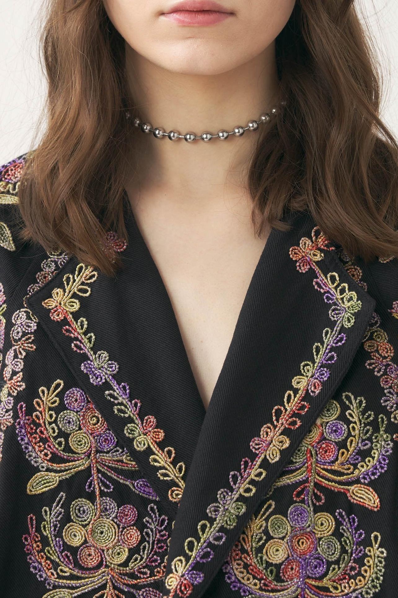 Hand-embroidered raglan-sleeve jacket Neil