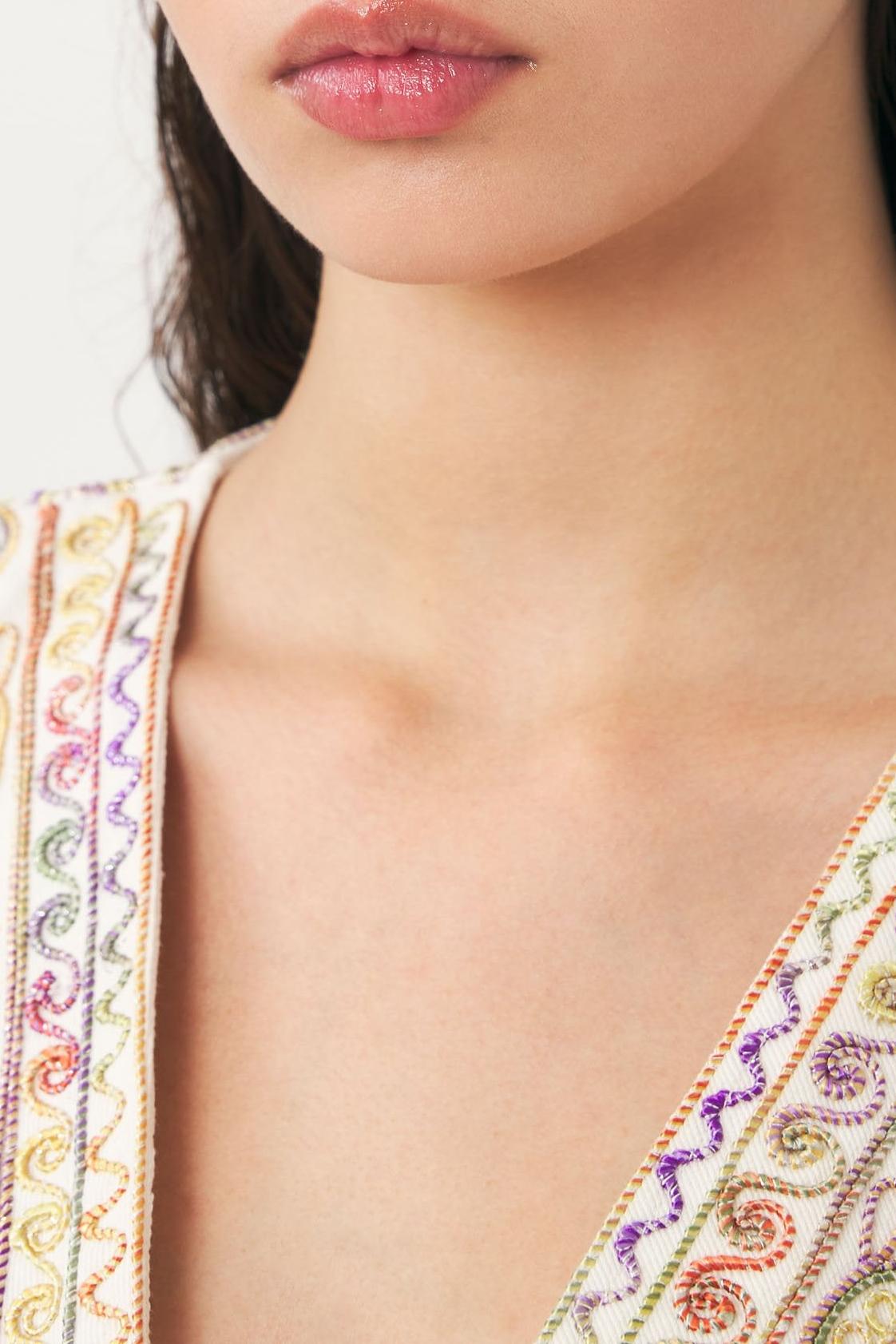 Hand-embroidered sleeveless gilet Neil