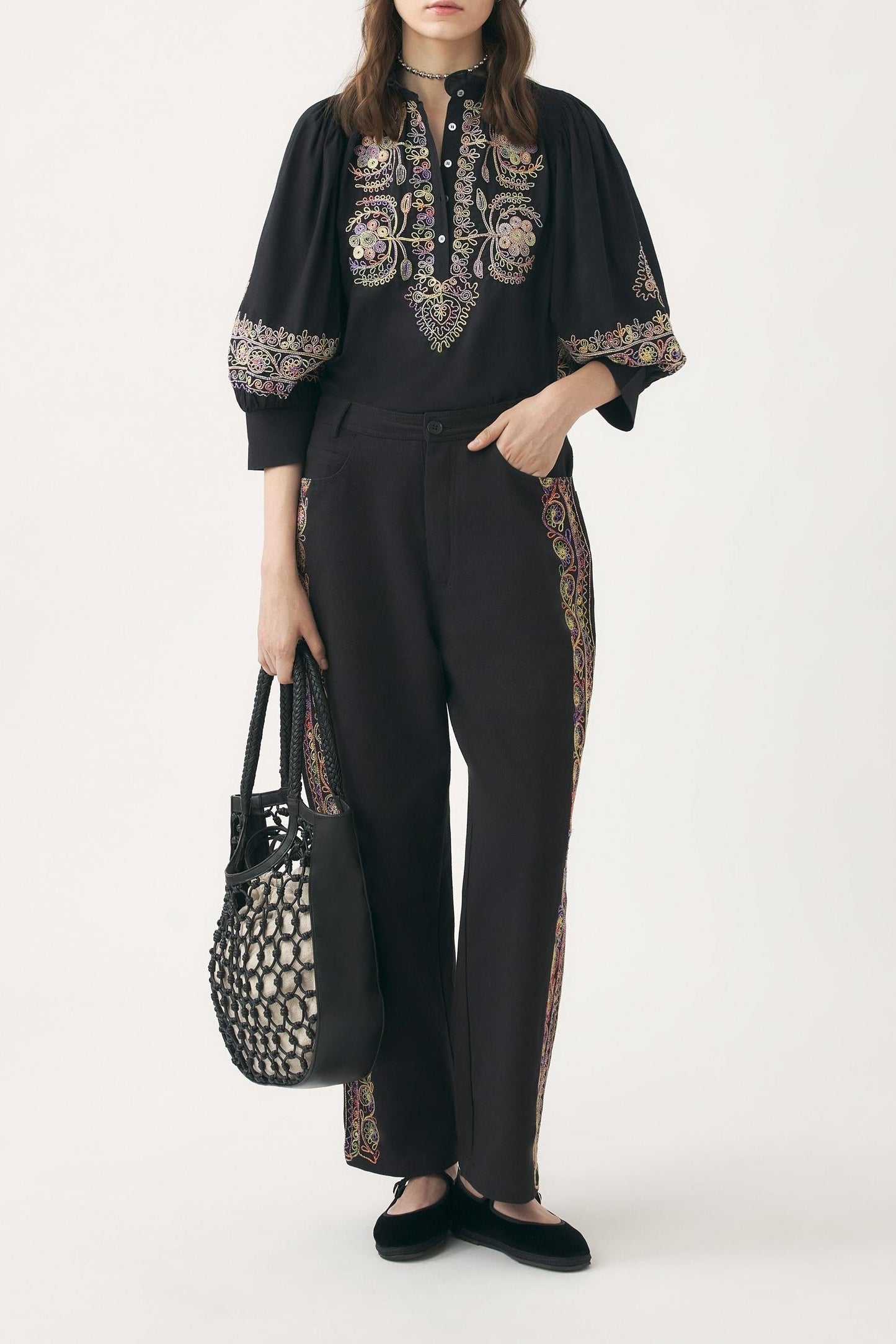 Hand-embroidered blouse Neil