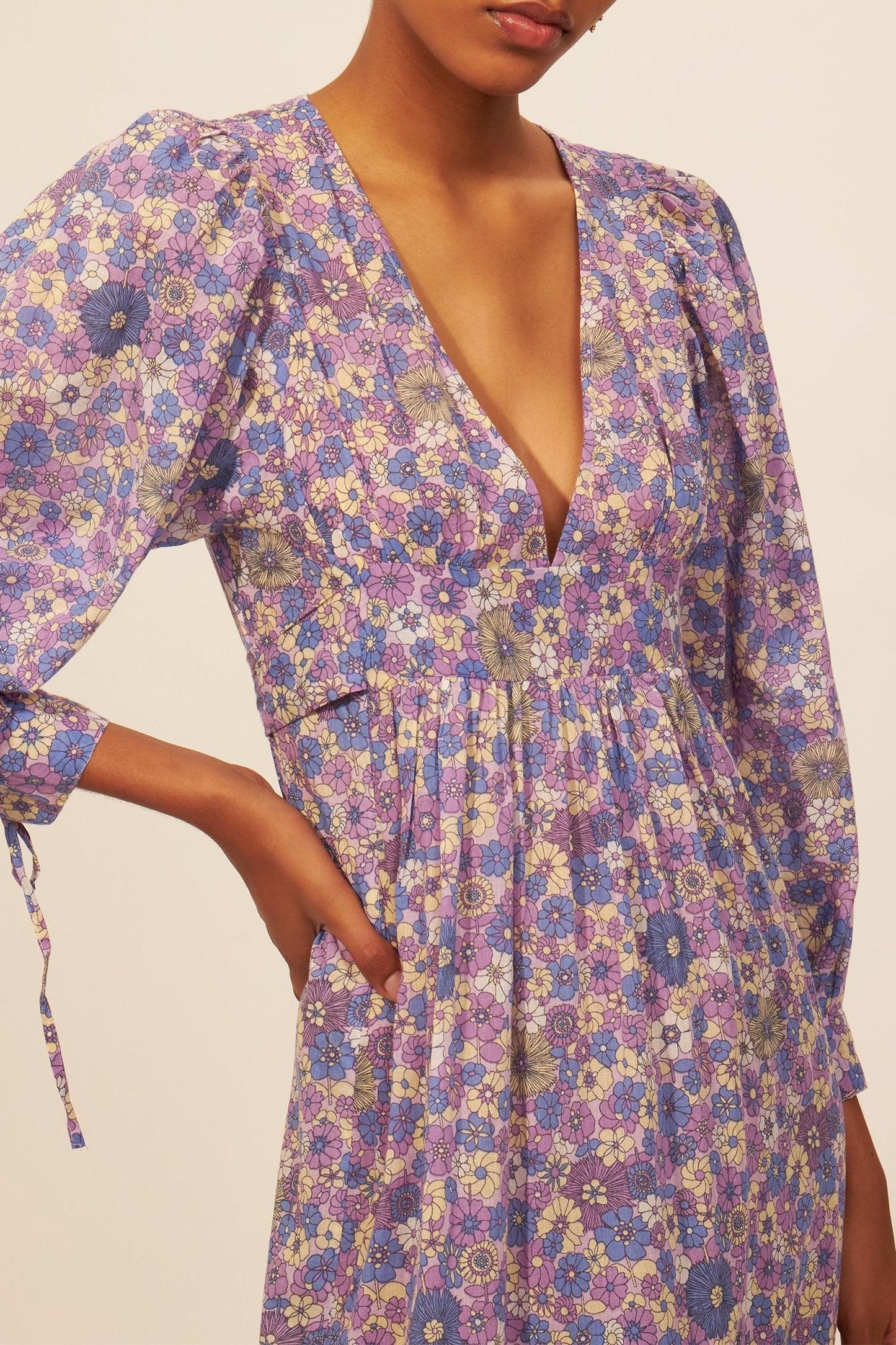 Paolina long printed dress
