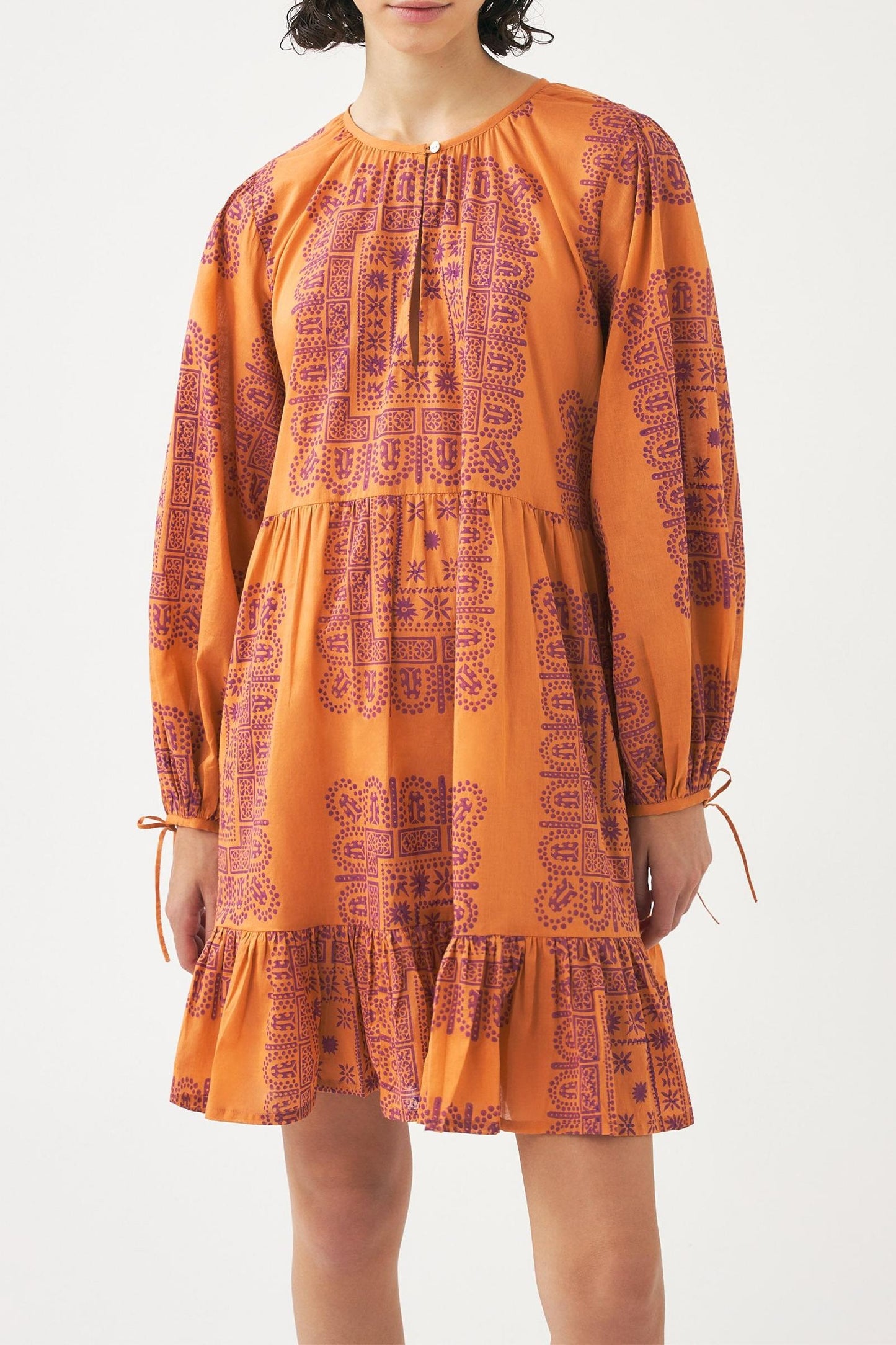 Cotton voile print mini dress Nalii
