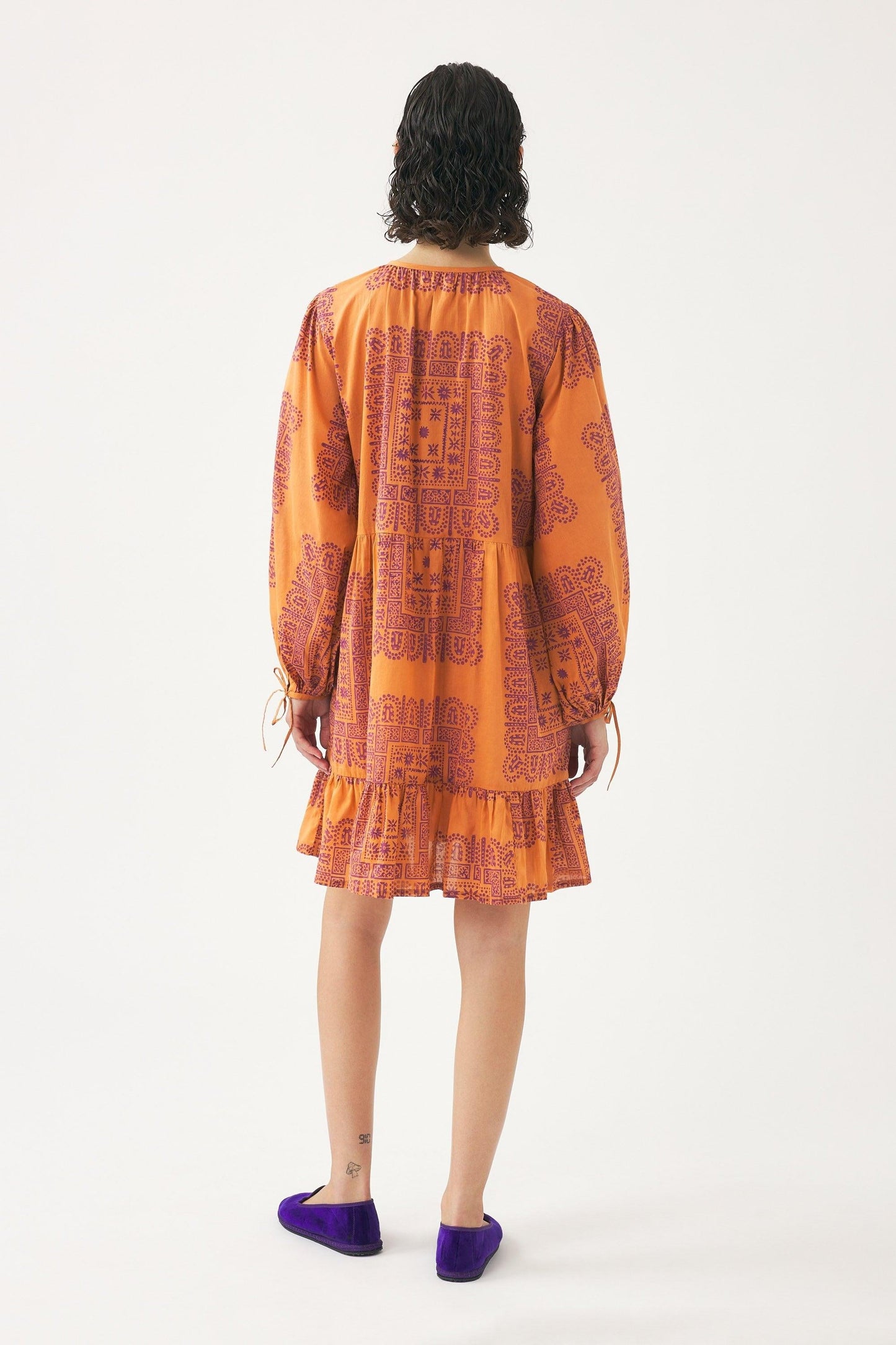Cotton voile print mini dress Nalii