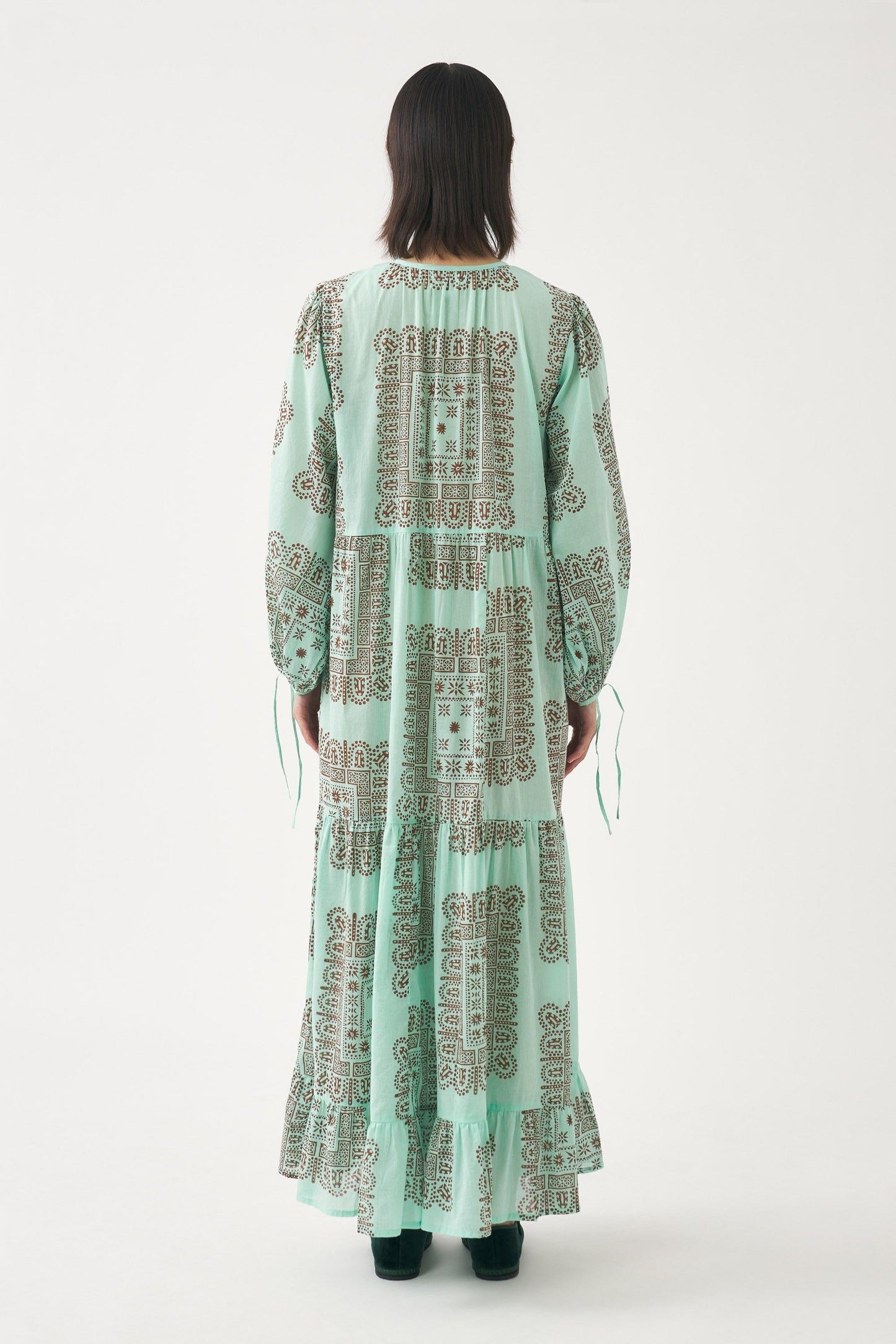 Cotton voile print maxi dress Nalii