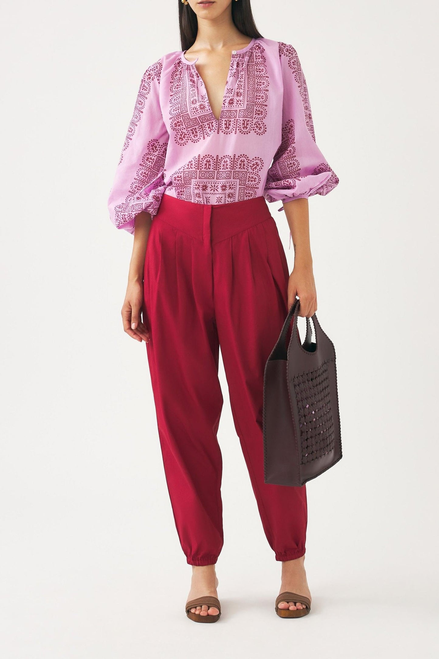 Cotton voile print blouse Nalii