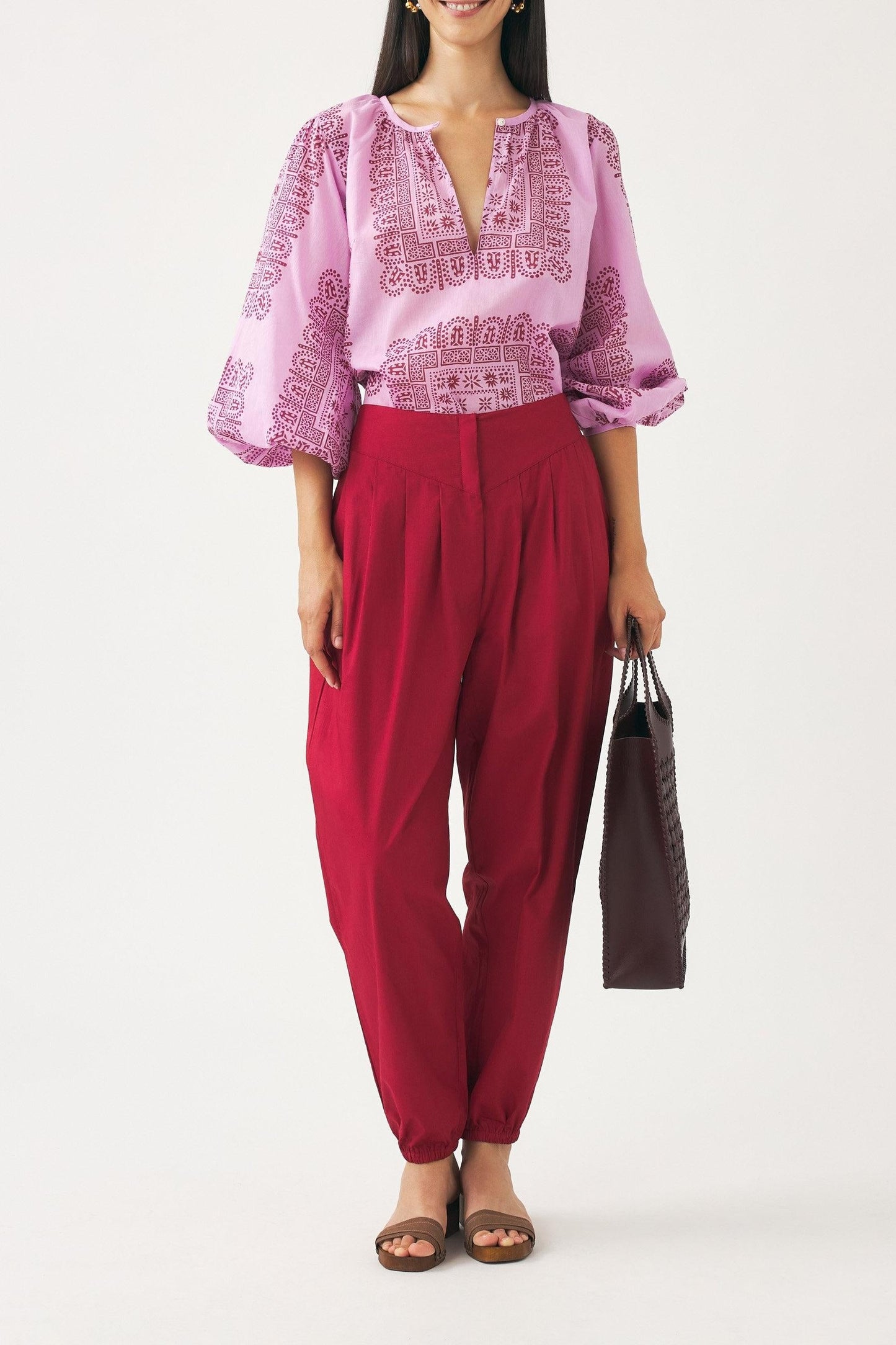 Cotton voile print blouse Nalii