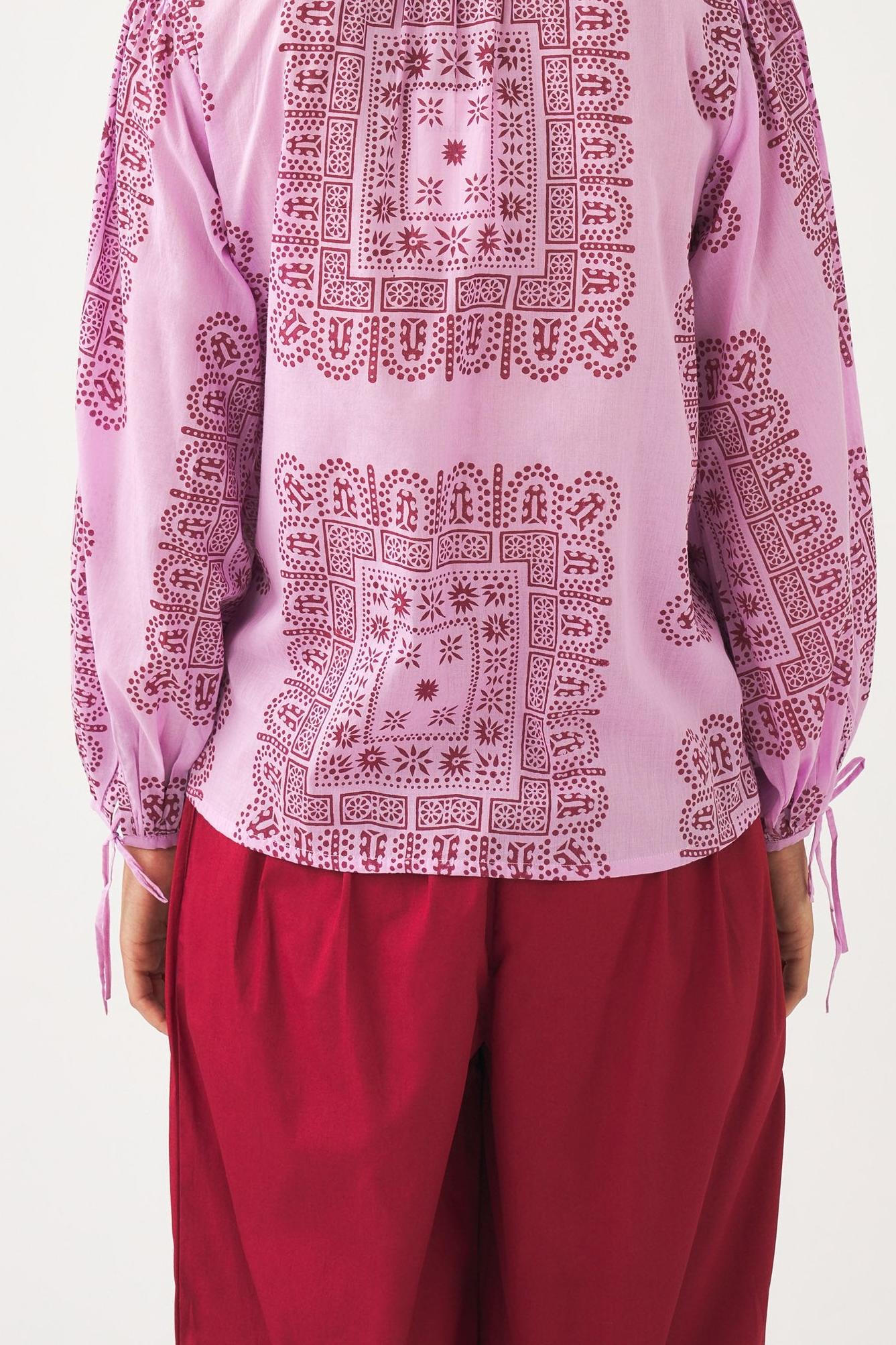 Cotton voile print blouse Nalii