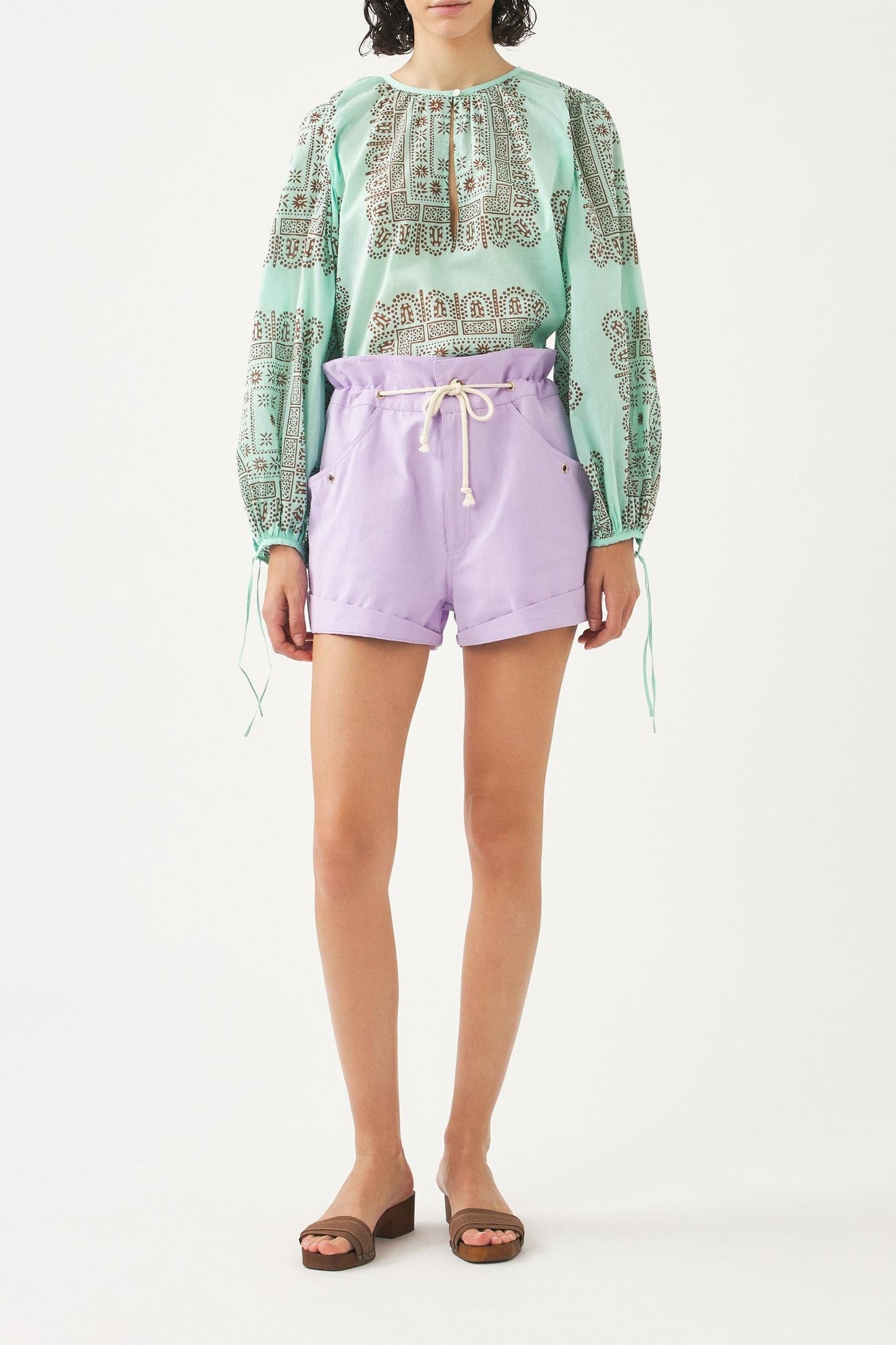 Cotton voile print blouse Nalii