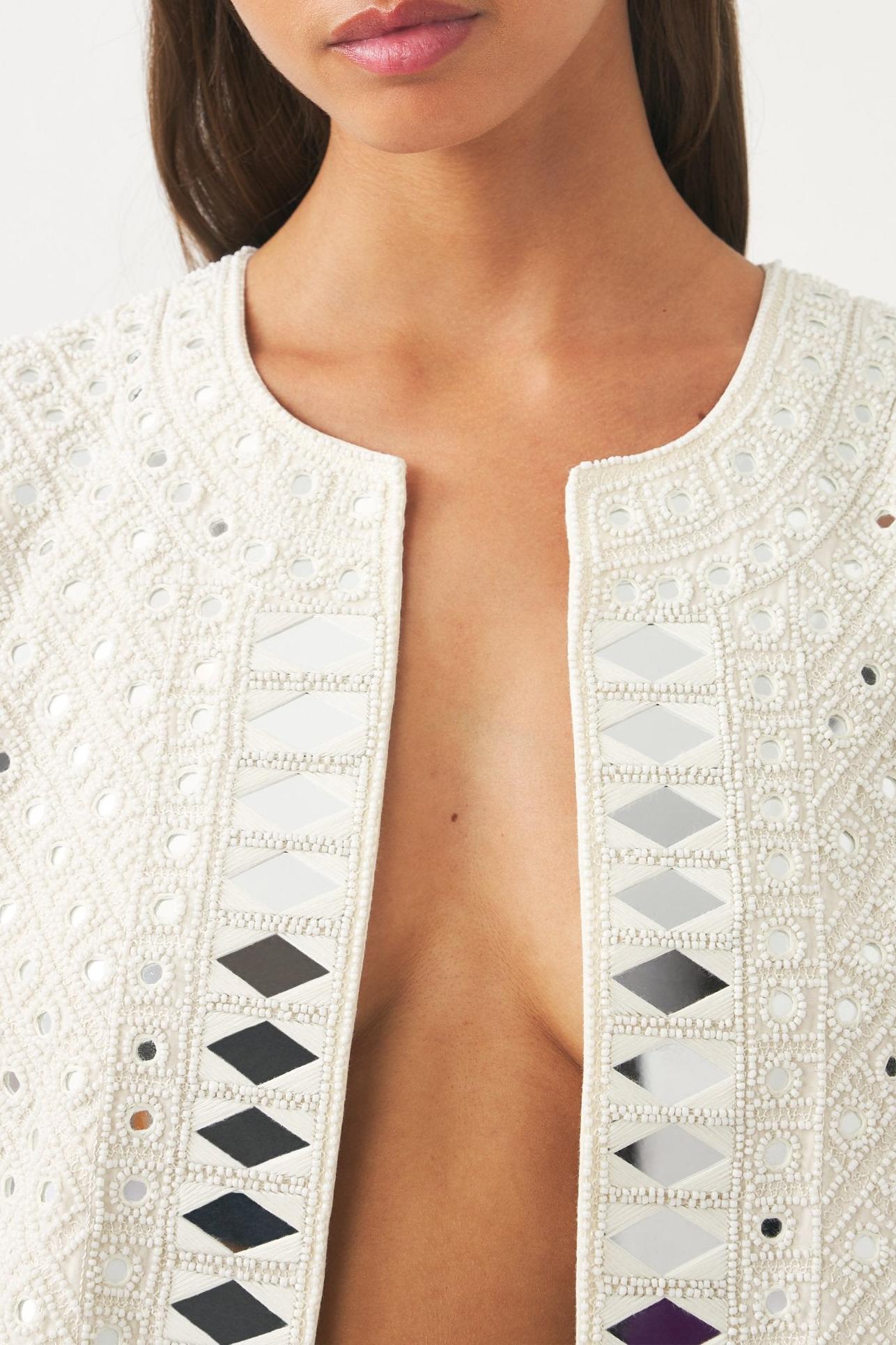 Cocktail jacket embroidered with pearls and mirror pieces Mahani