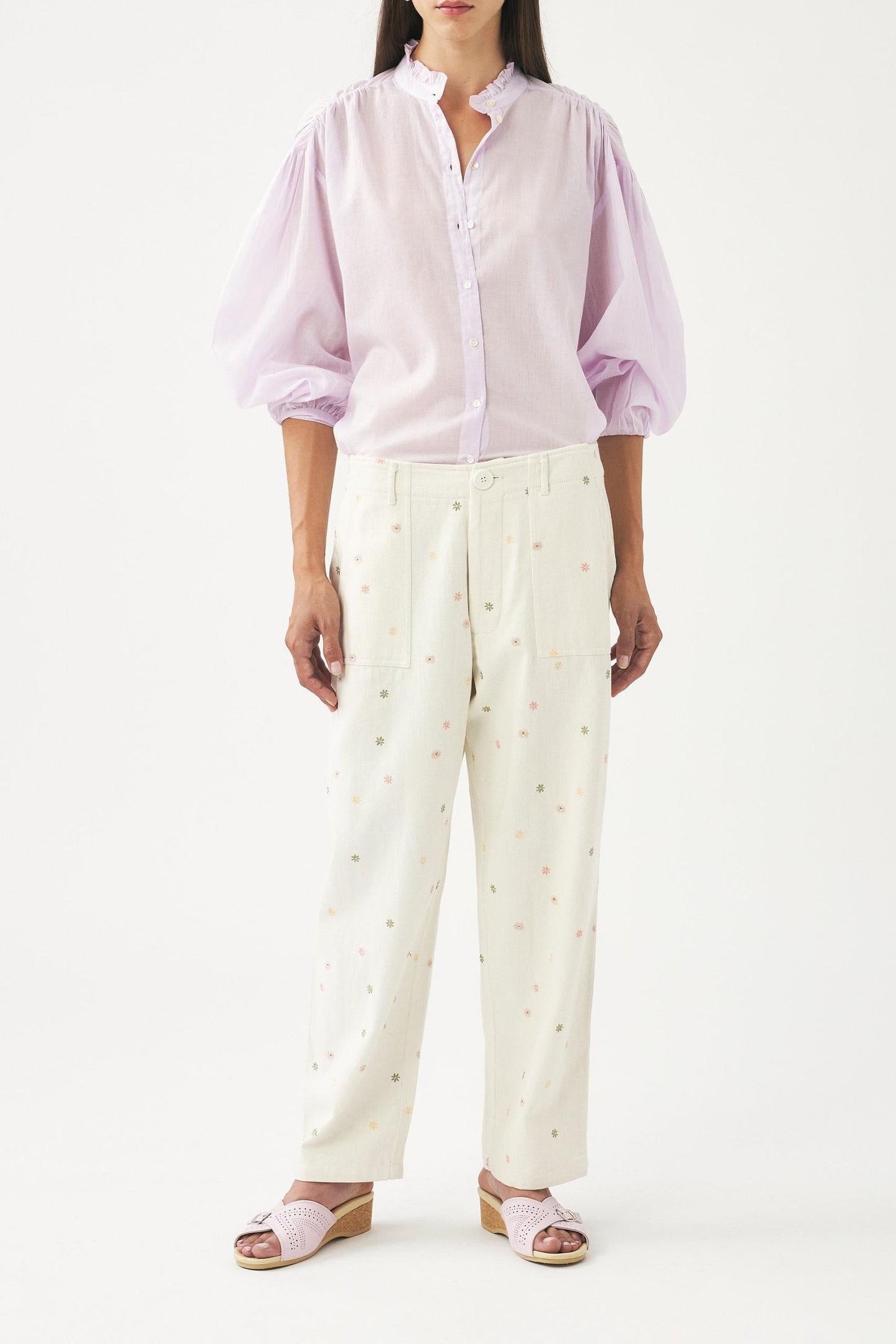 Hand-embroidered trousers Mael