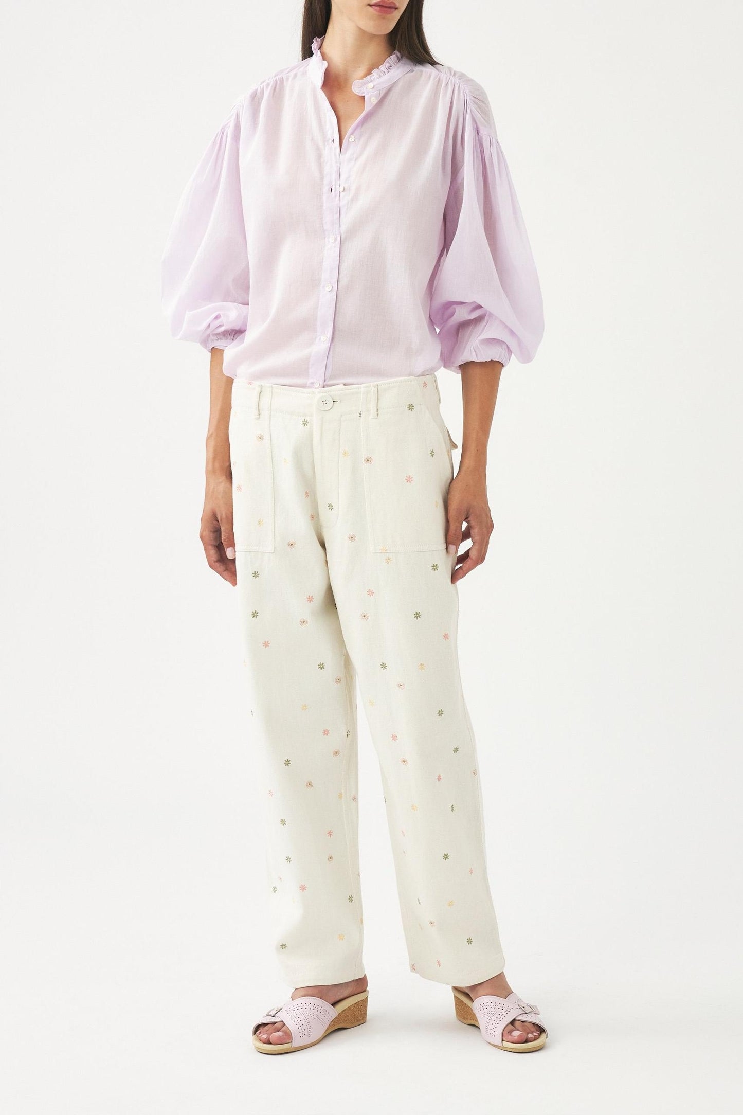 Hand-embroidered trousers Mael