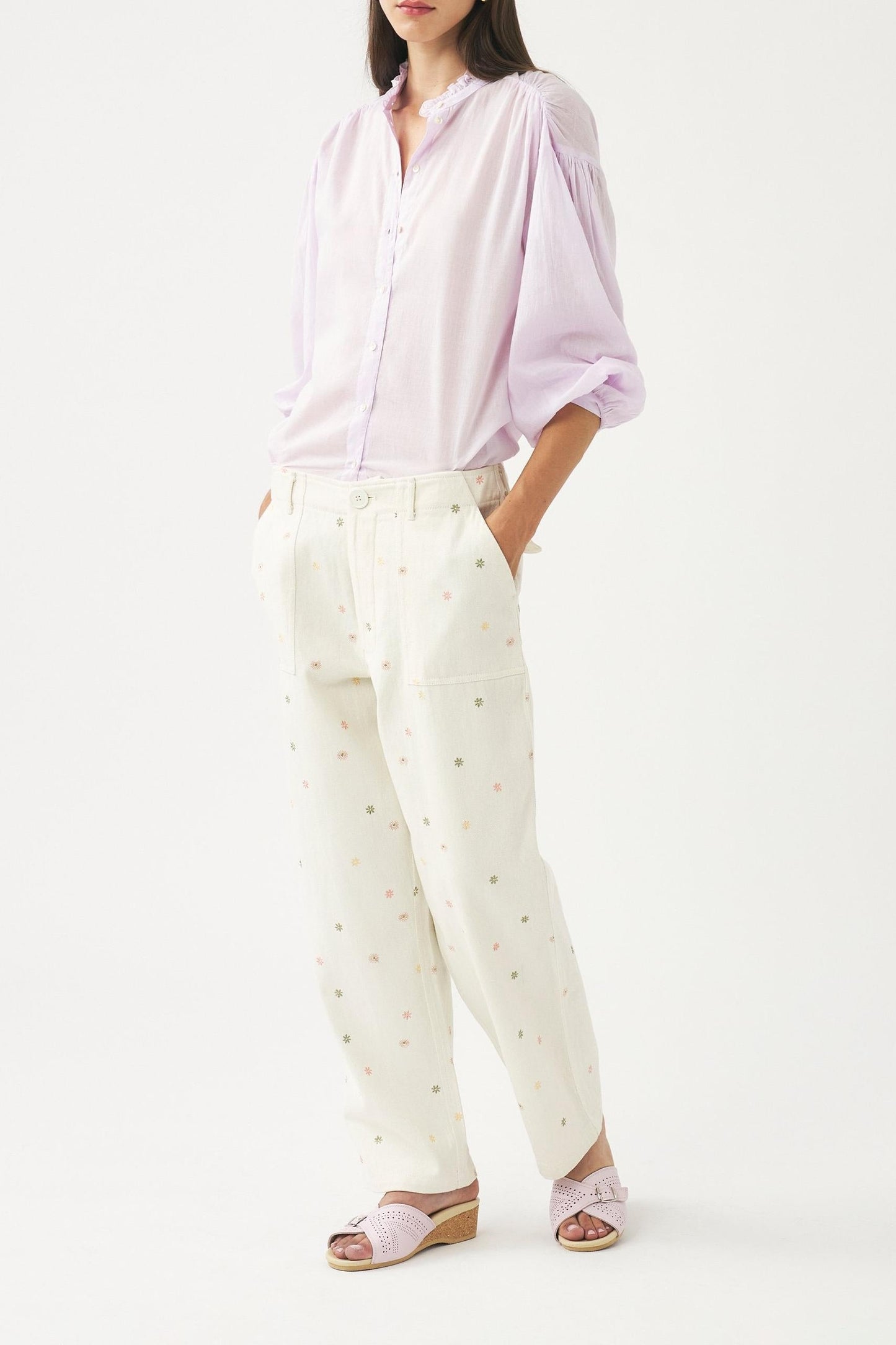 Hand-embroidered trousers Mael