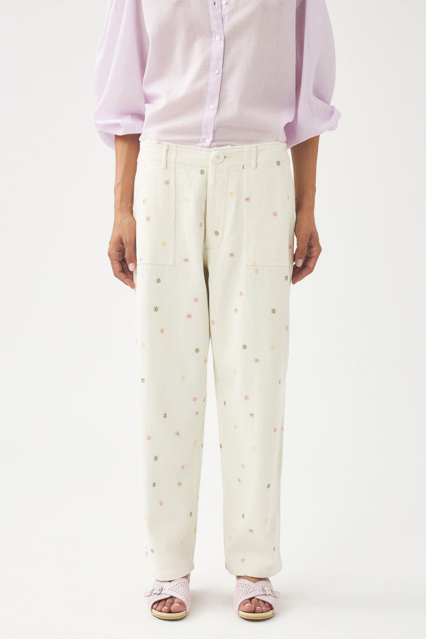 Hand-embroidered trousers Mael
