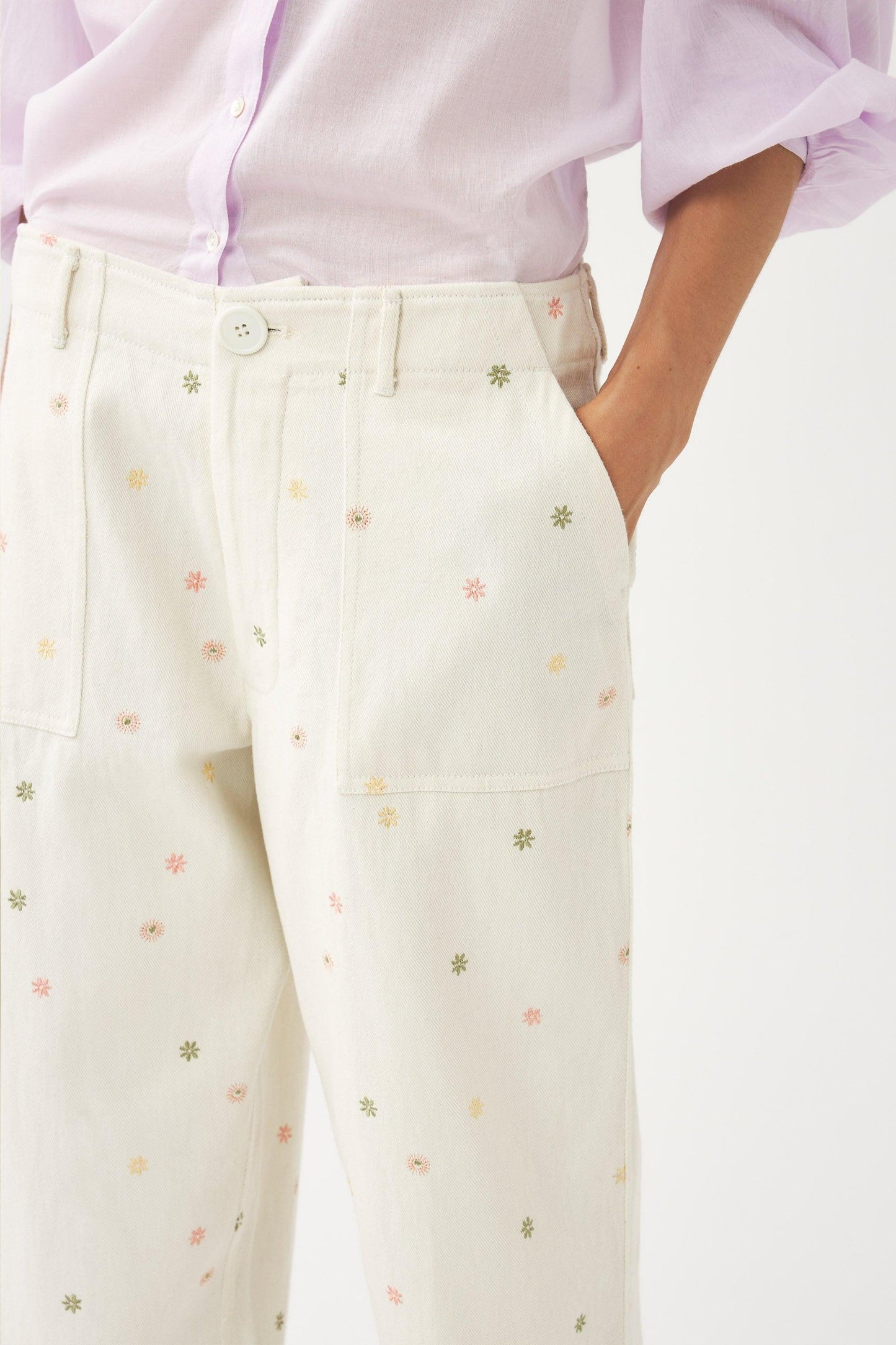 Hand-embroidered trousers Mael