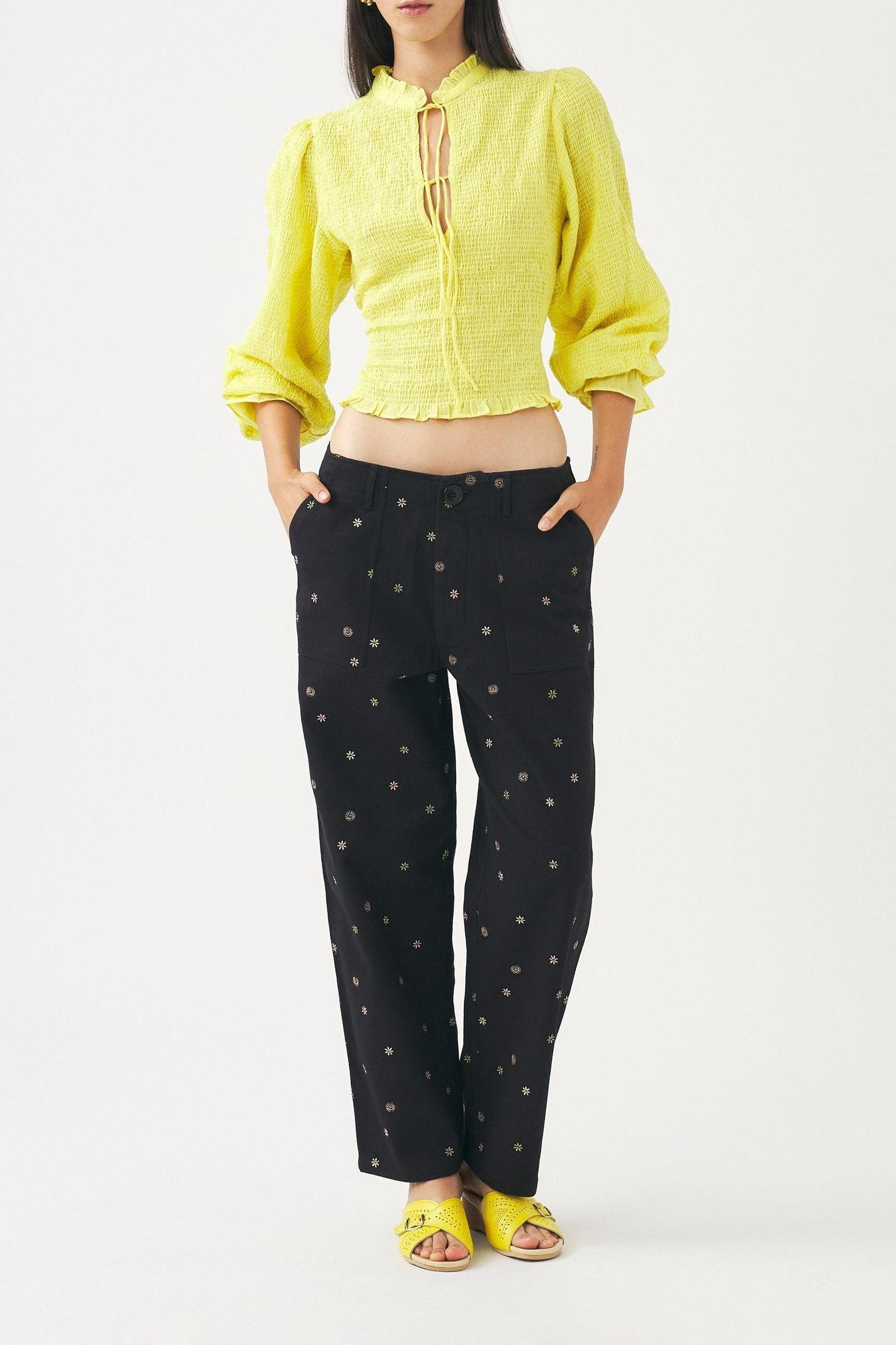 Hand-embroidered trousers Mael