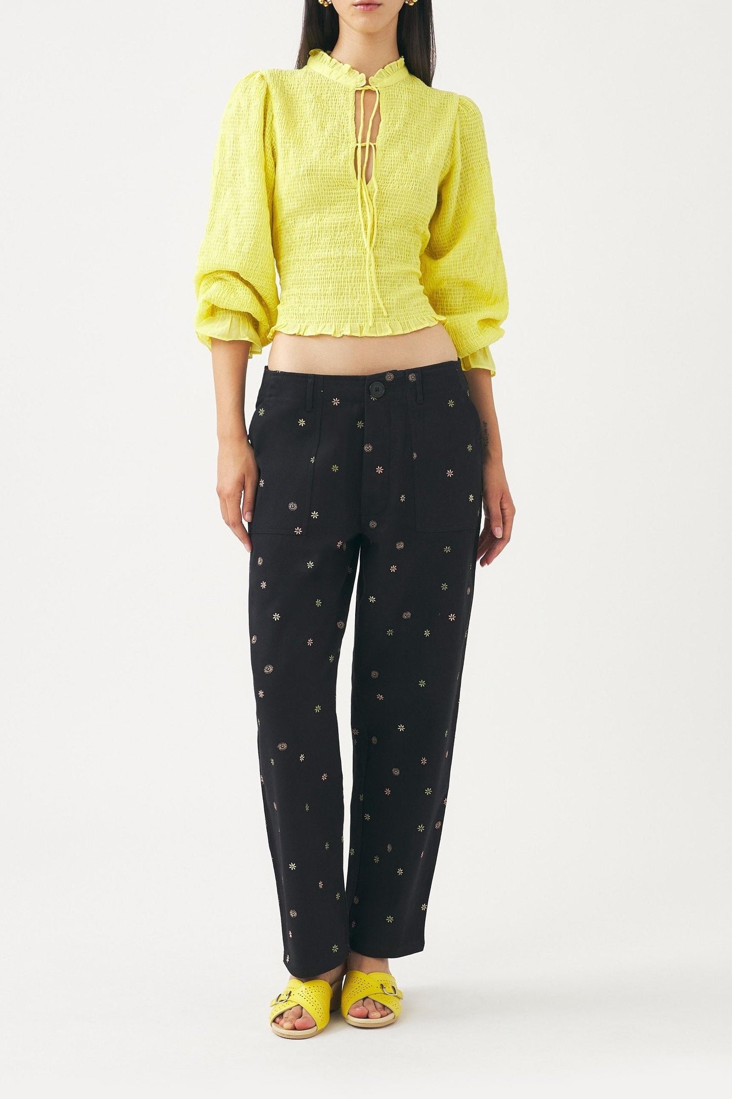 Hand-embroidered trousers Mael