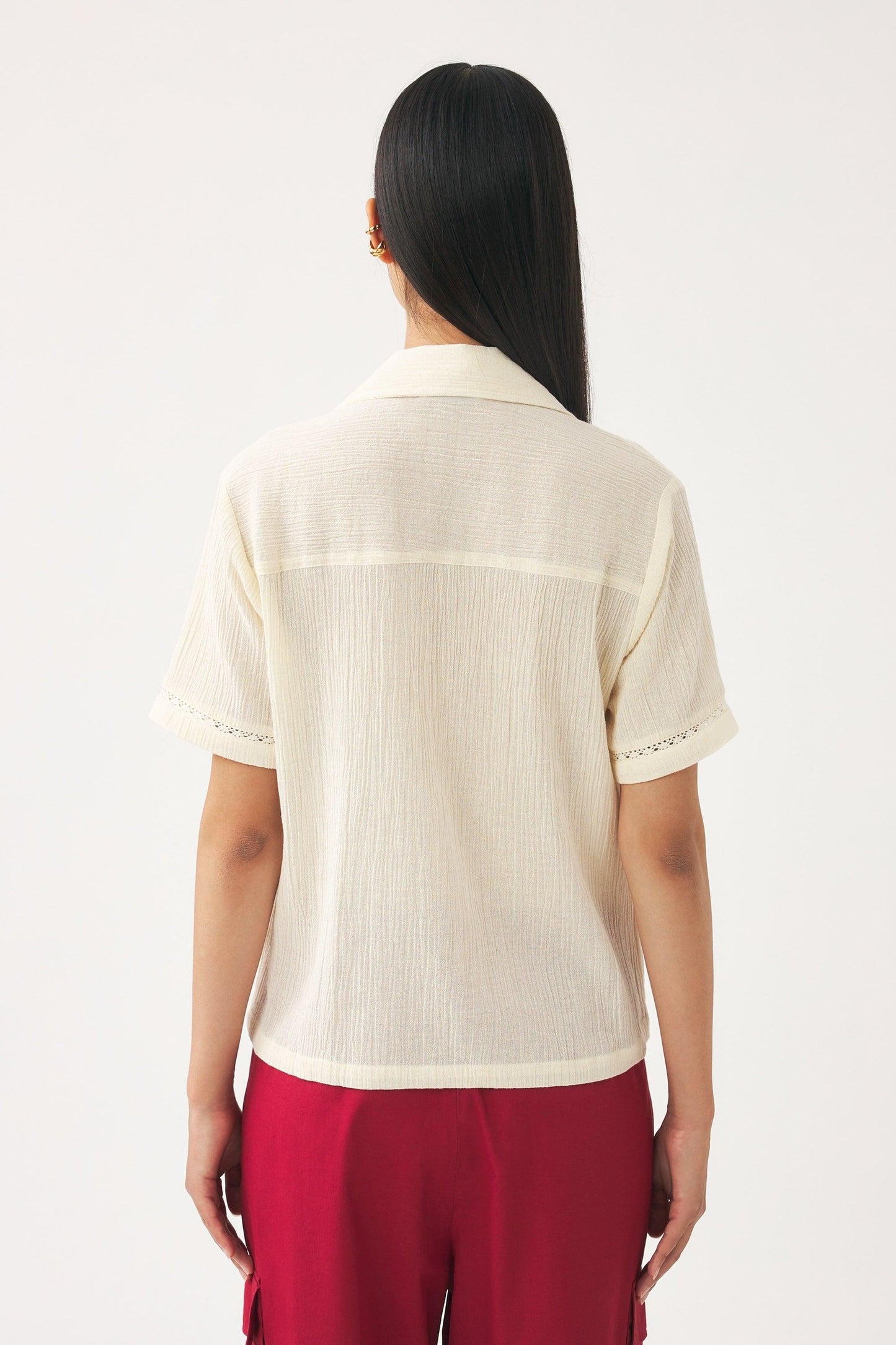 Blouse hand-embroidered with pearls Jena