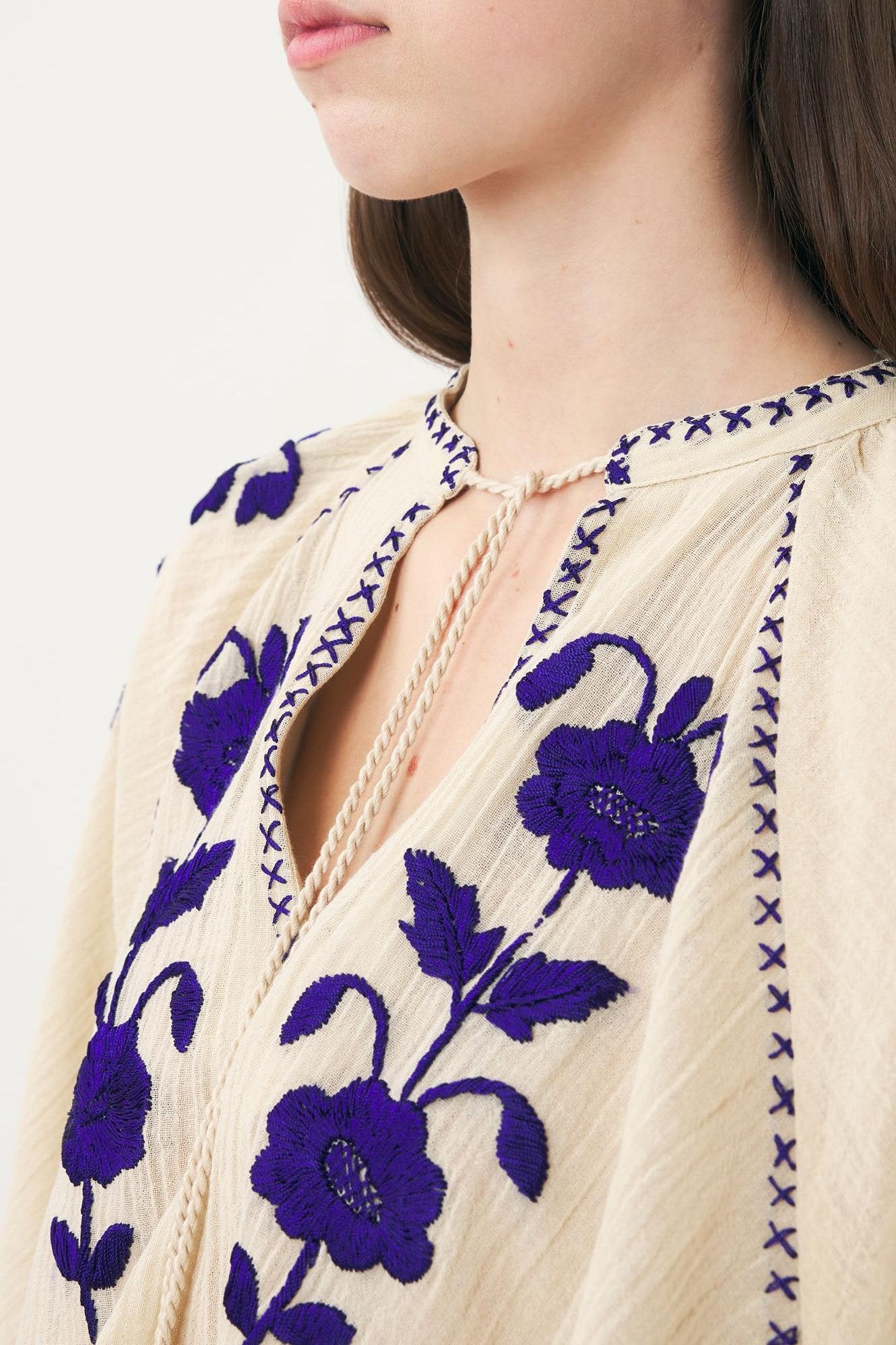 Mini kaftan hand-embroidered with silk Ila