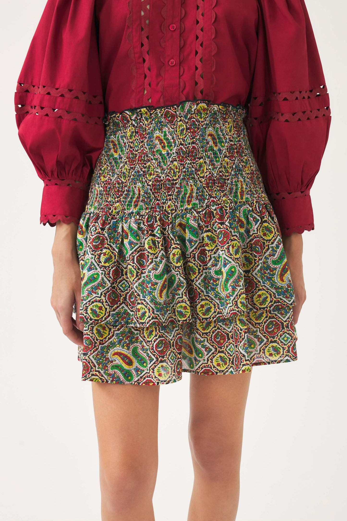 Smocked miniskirt Zena