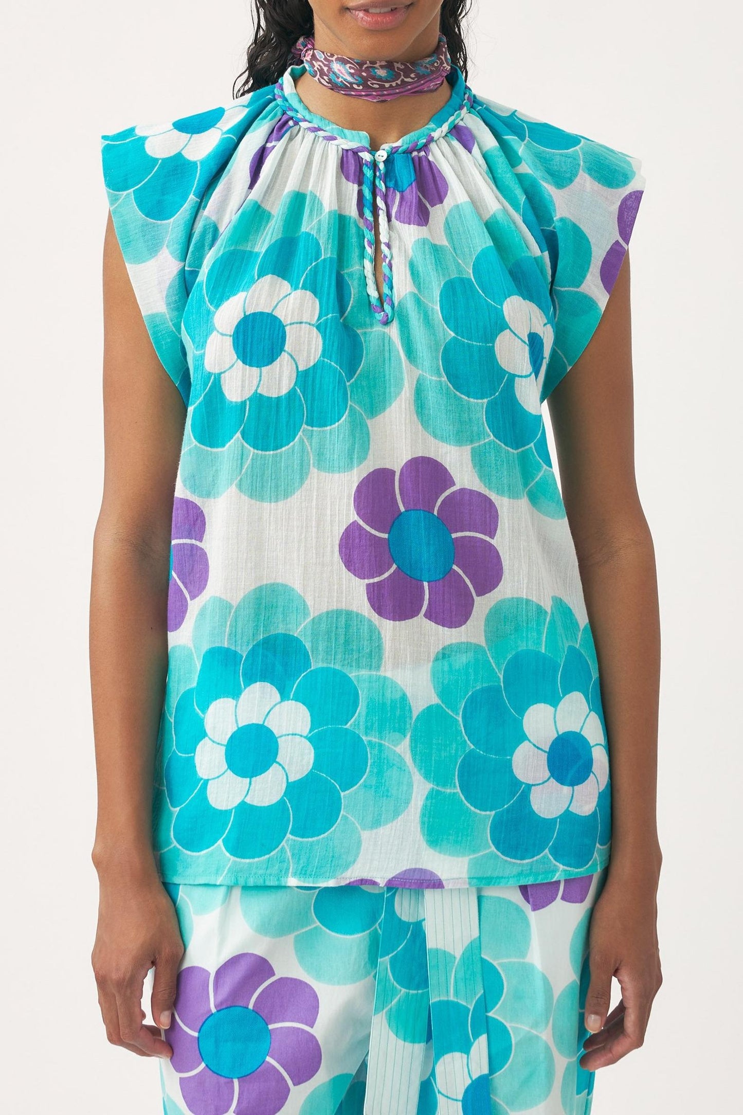 Print sleeveless top Suny