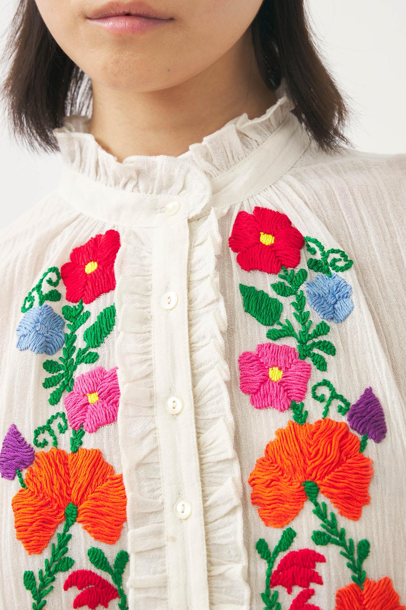 Hand-embroidered maxi dress Clotilda