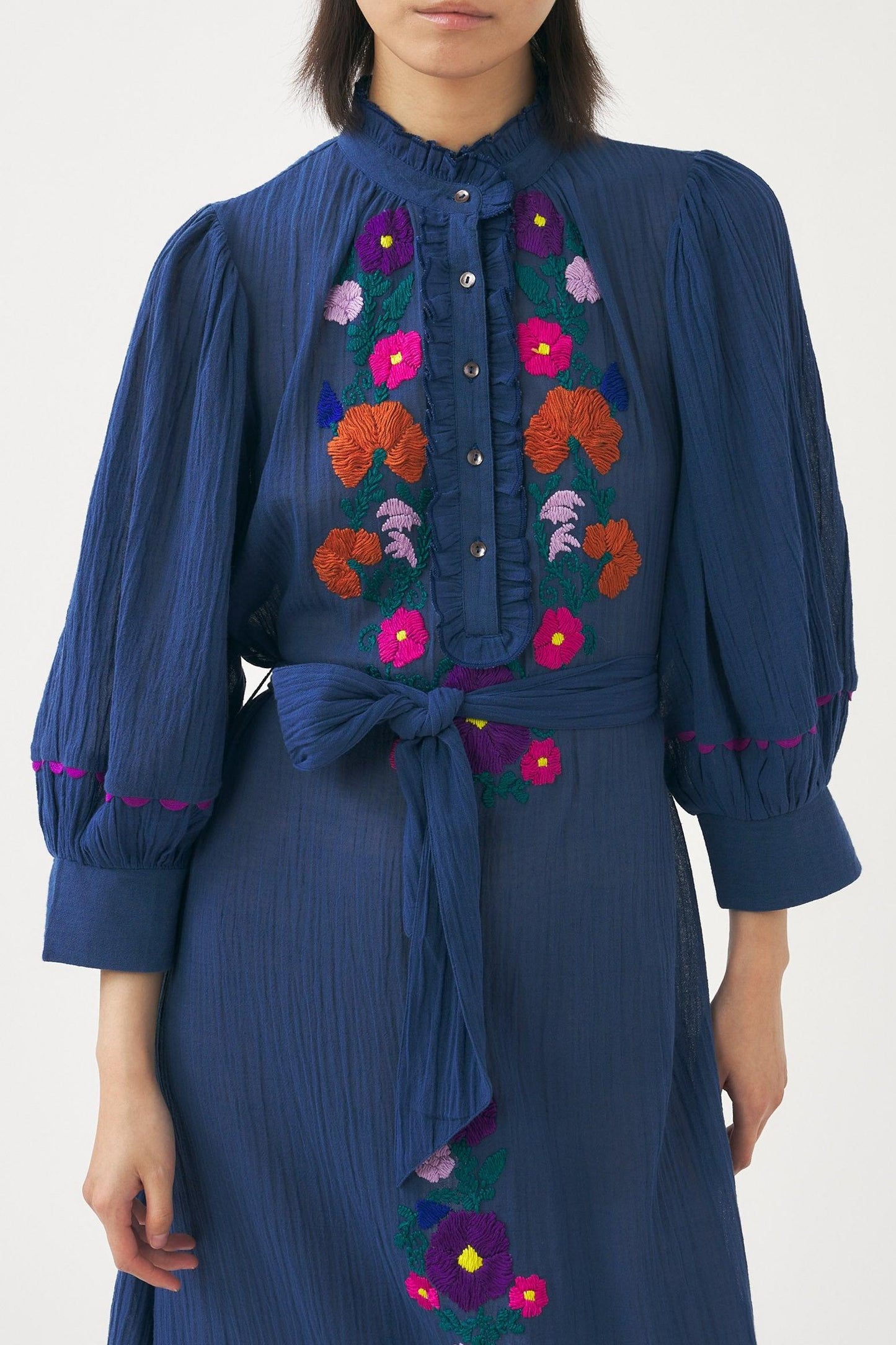 Hand-embroidered maxi dress Clotilda