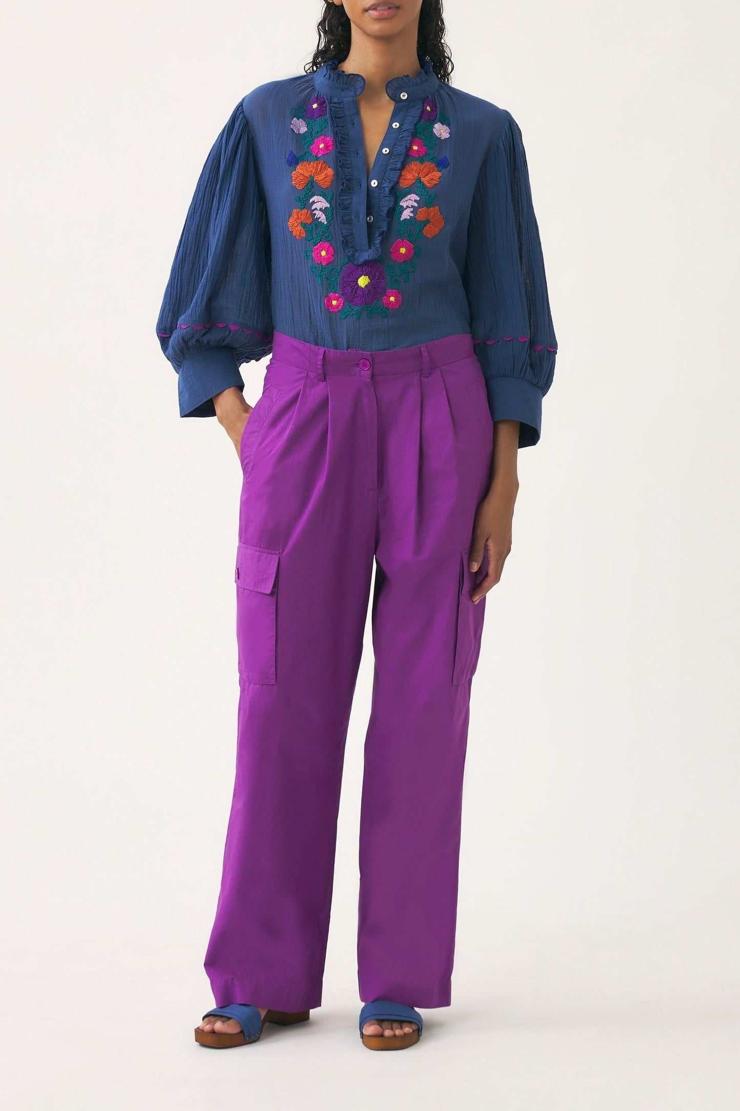 Hand-embroidered blouse Clotilda
