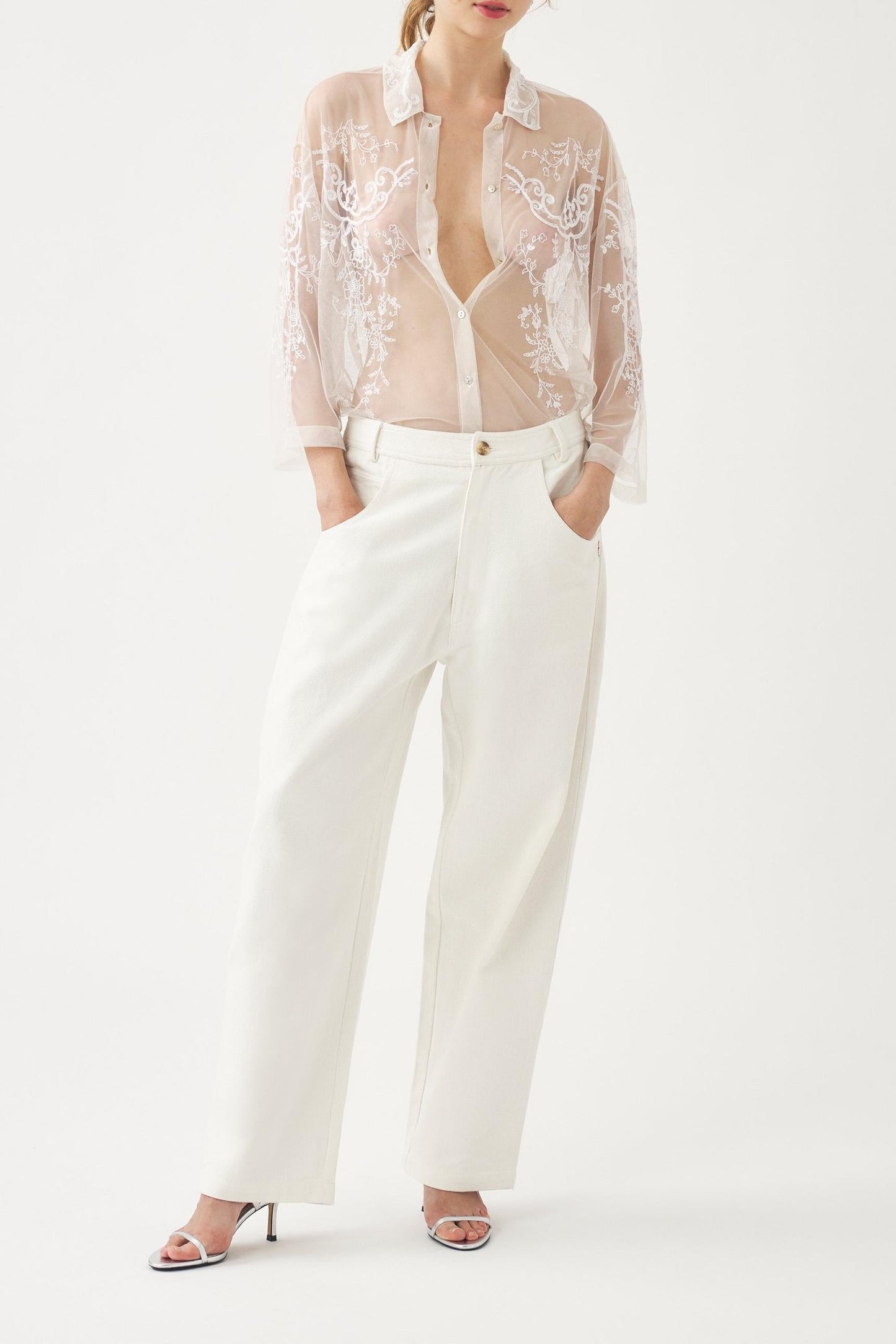 Oversized embroidered trousers Cindy