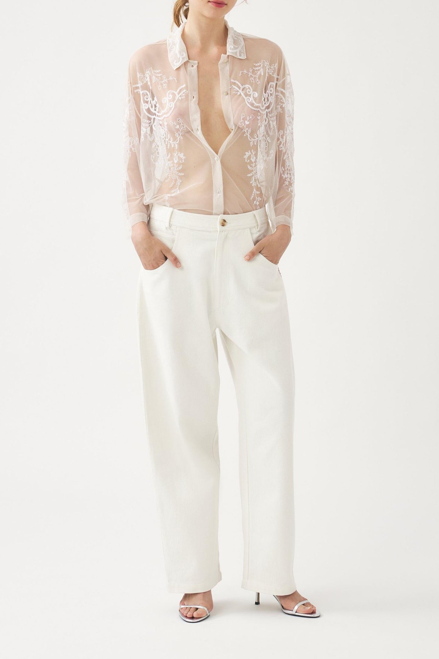 Oversized embroidered trousers Cindy
