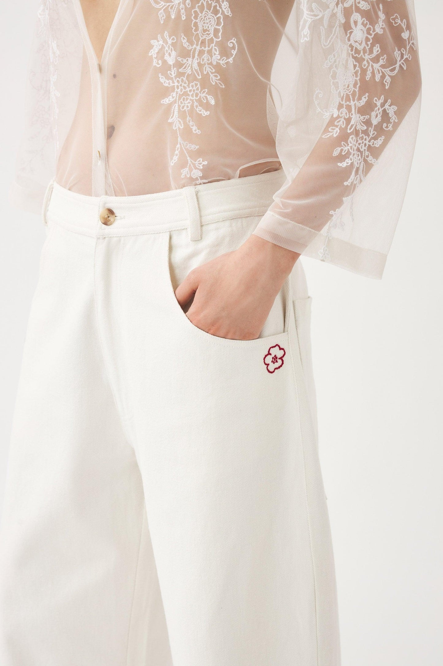 Oversized embroidered trousers Cindy