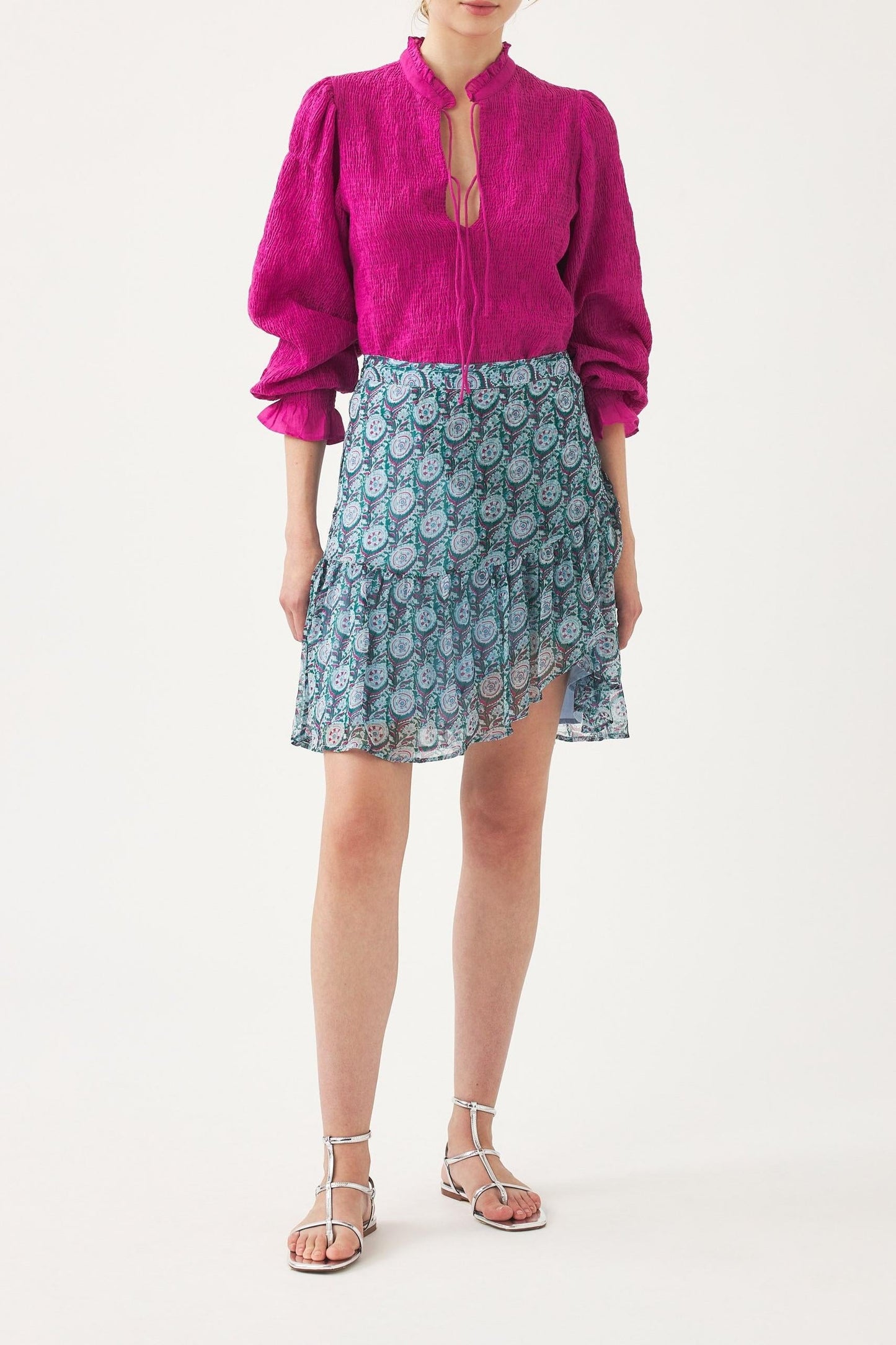 Chiffon asymmetrical miniskirt Cassy