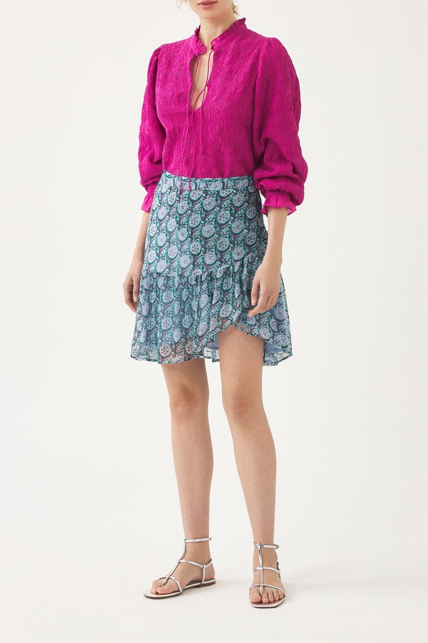 Chiffon asymmetrical miniskirt Cassy