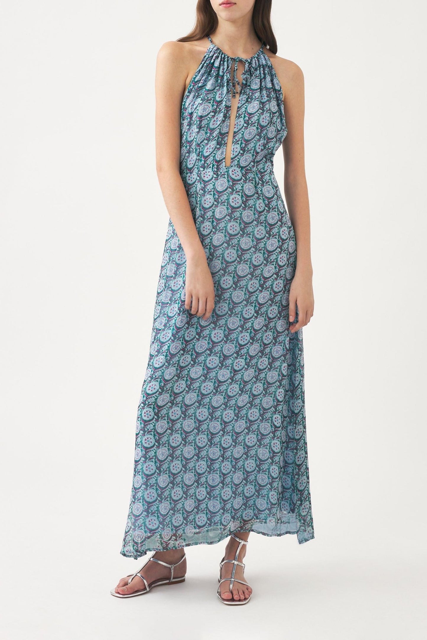 Printed chiffon maxi dress Cassy