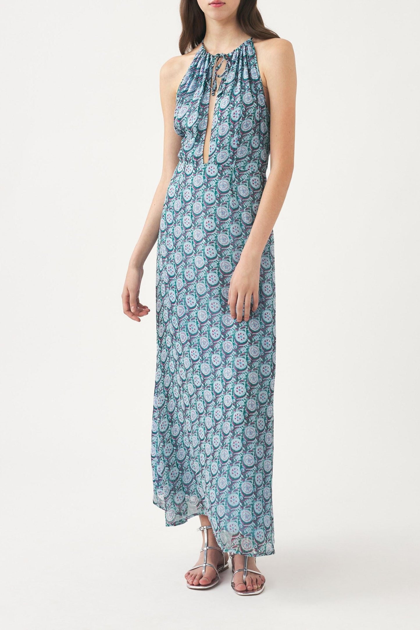 Printed chiffon maxi dress Cassy