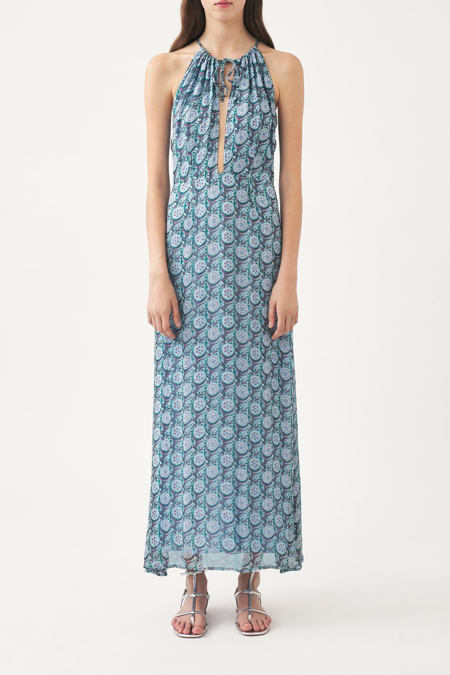 Printed chiffon maxi dress Cassy