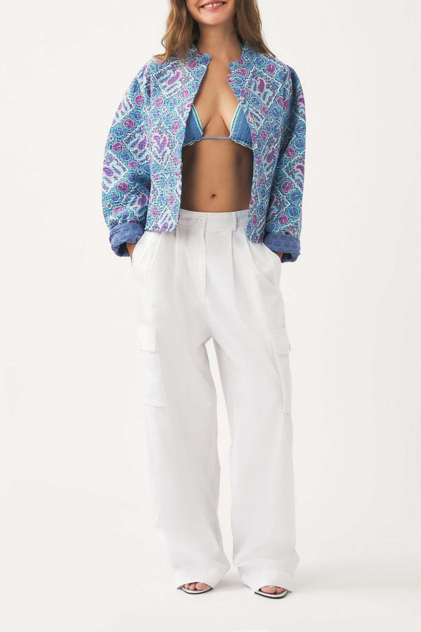 Cotton poplin cargo trousers Bottom