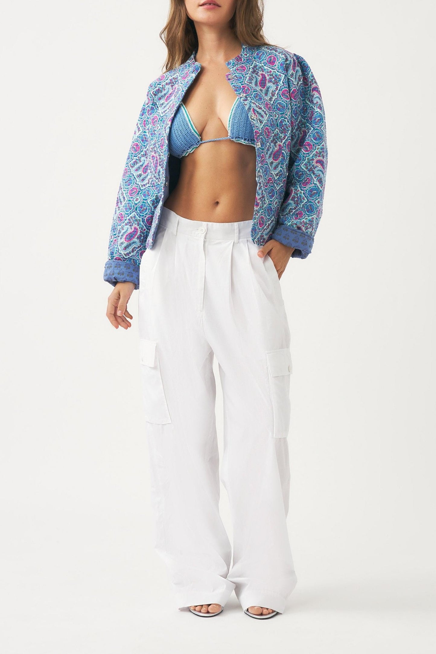 Cotton poplin cargo trousers Bottom