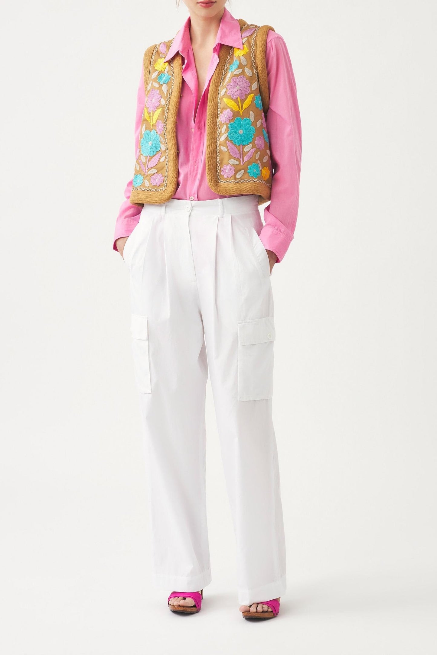 Cotton poplin cargo trousers Bottom
