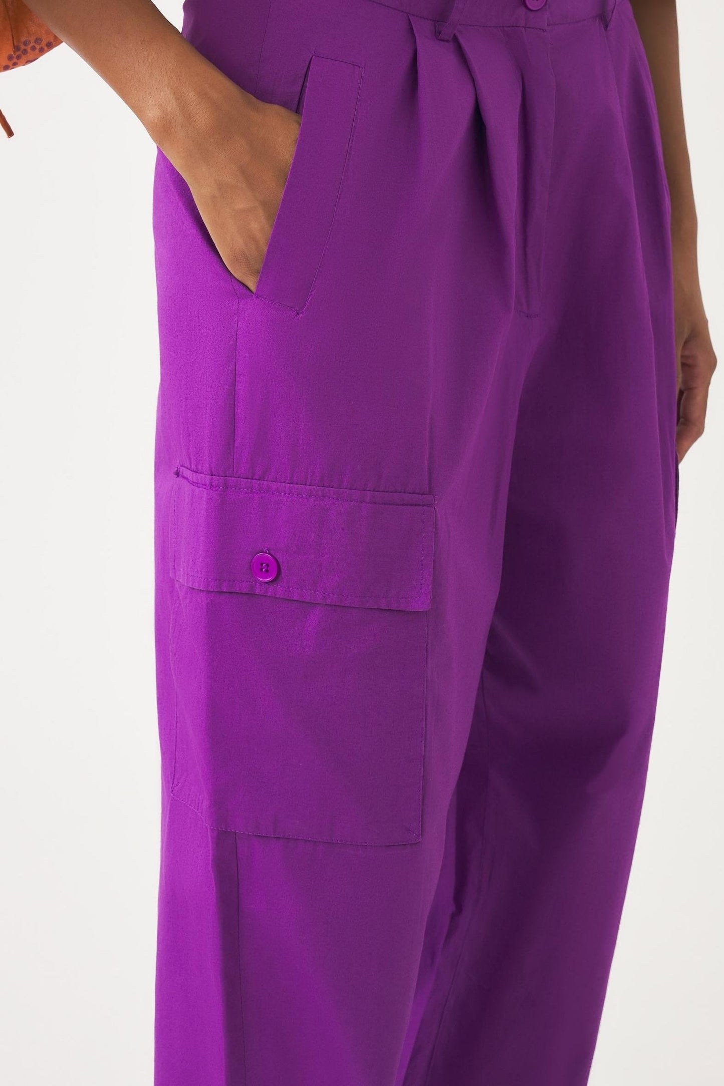 Cotton poplin cargo trousers Bottom