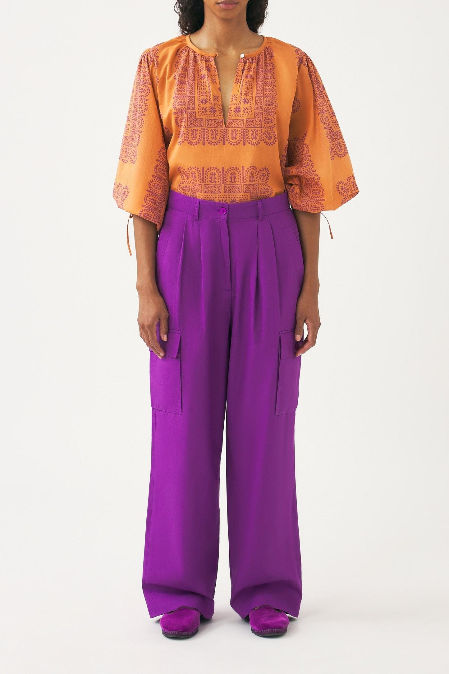 Cotton poplin cargo trousers Bottom