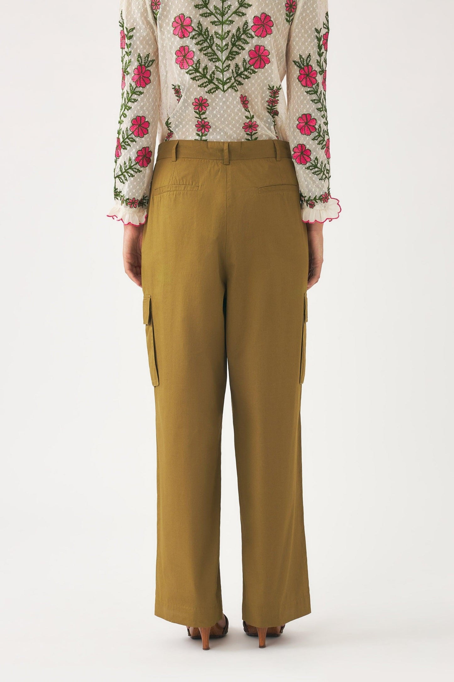 Cotton poplin cargo trousers Bottom