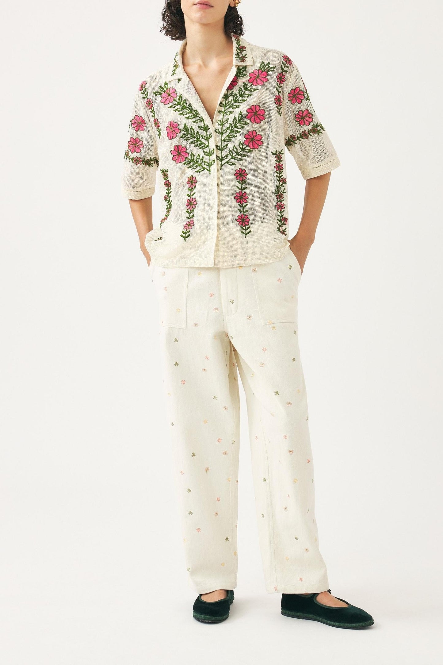 Embroidered lace shirt Ario