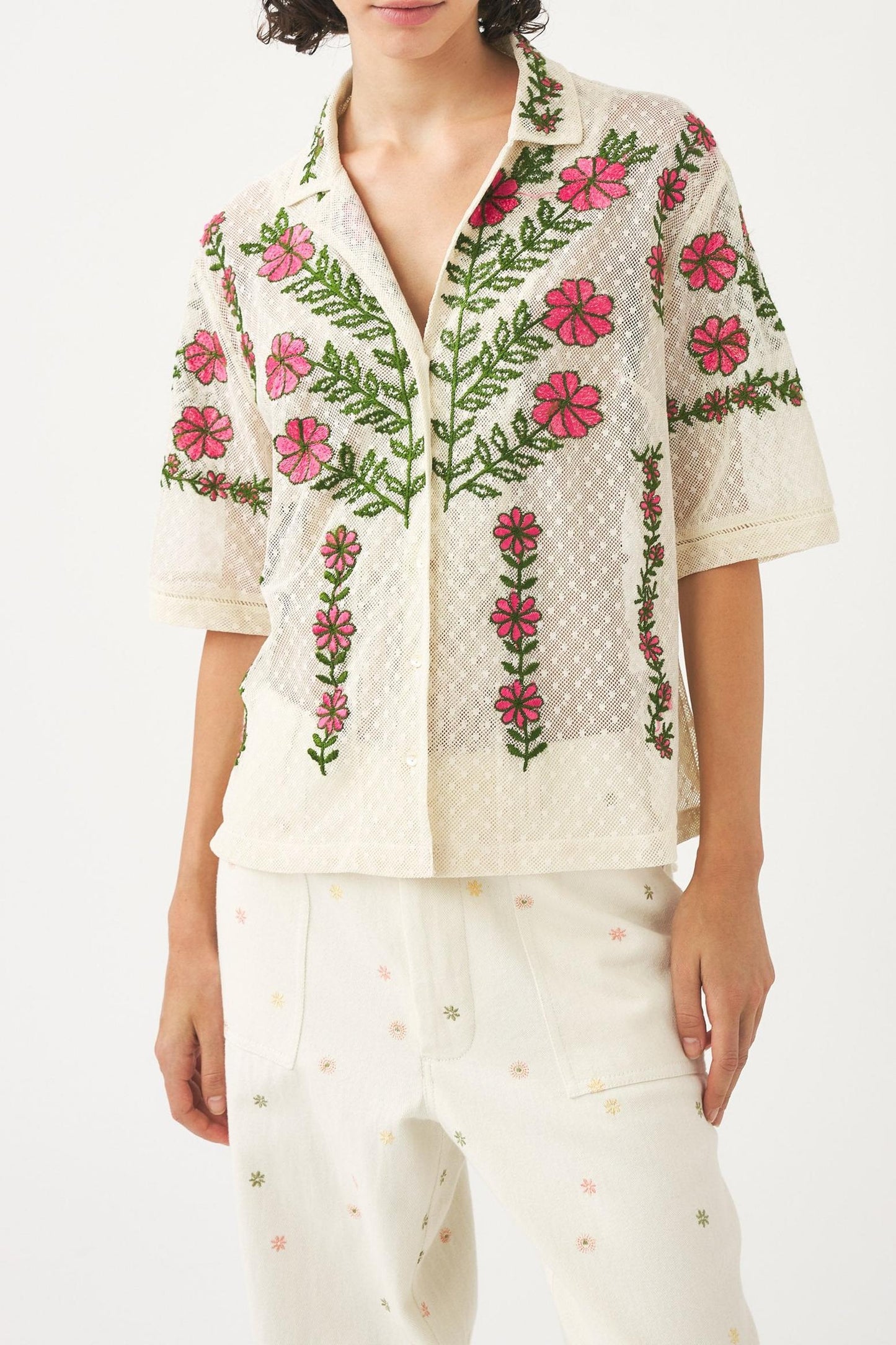 Embroidered lace shirt Ario