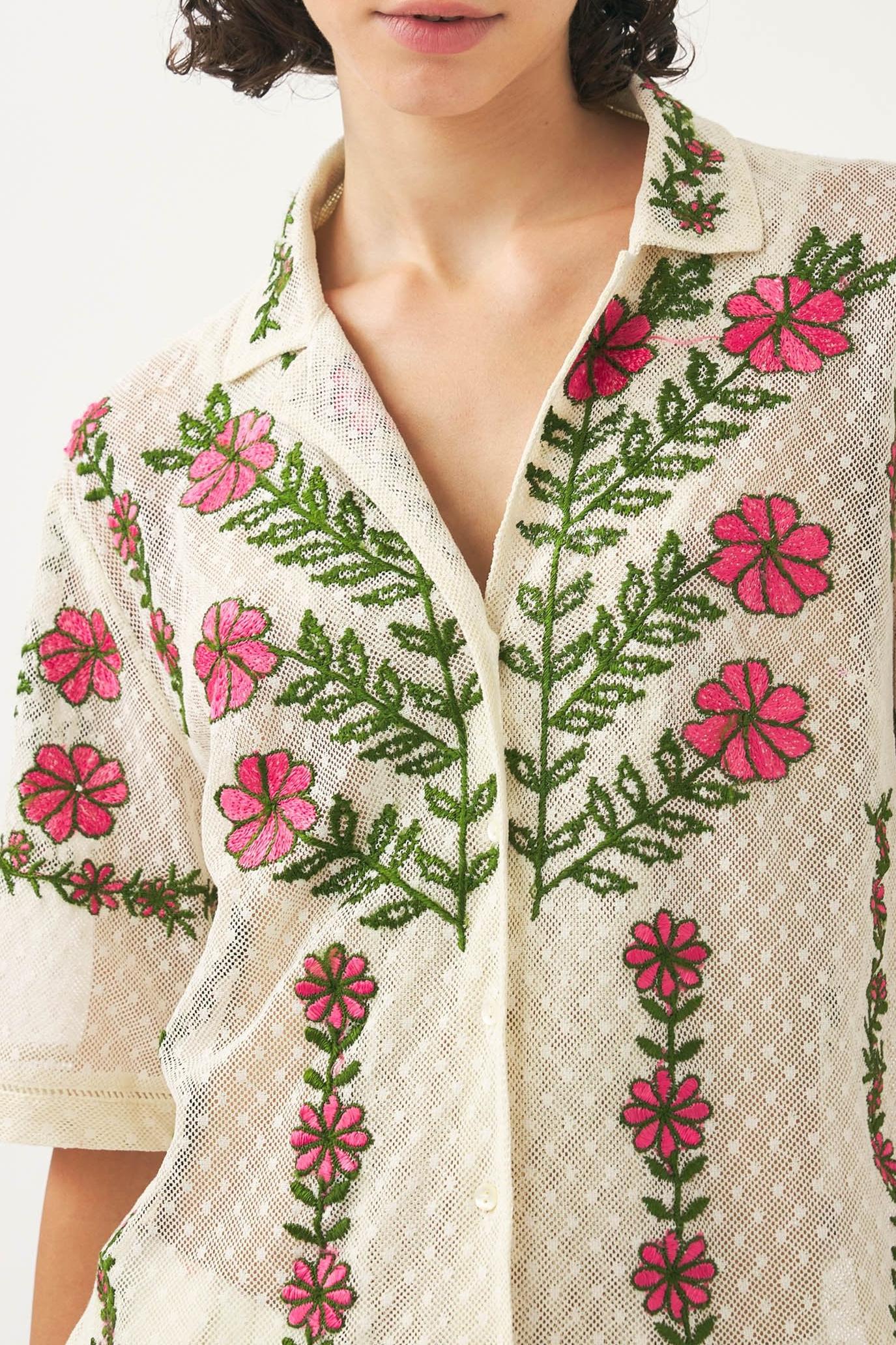 Embroidered lace shirt Ario